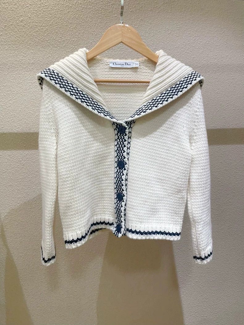 Dior Dior Logo Sailor Collar Sweater Cardigan Size US S / EU 44-46 / 1 - 1 Thumbnail