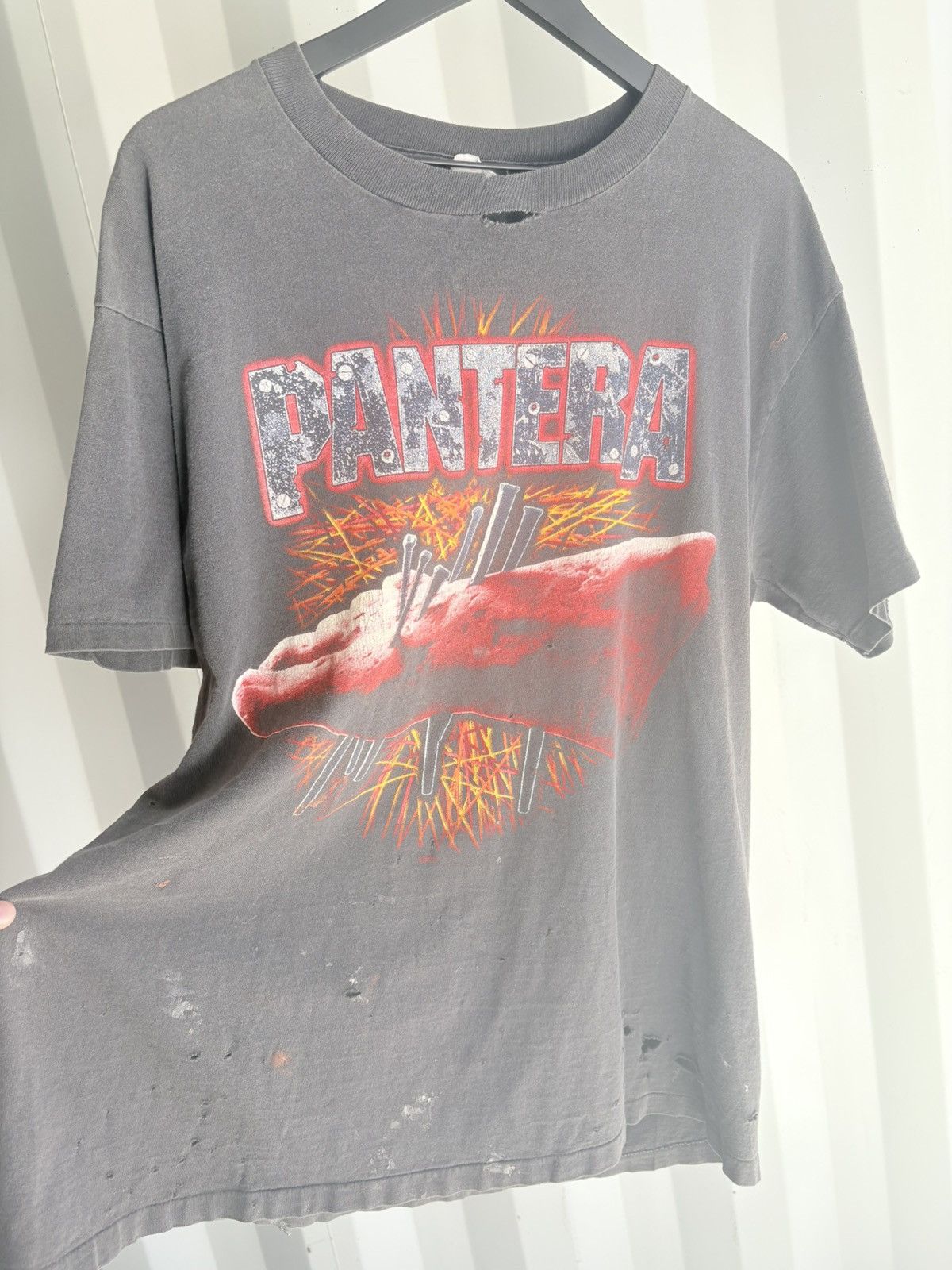 Band Tees Thrashed Pantera Faded Distressed Shirt ERD GRUNGE Size US XL / EU 56 / 4 - 2 Thumbnail