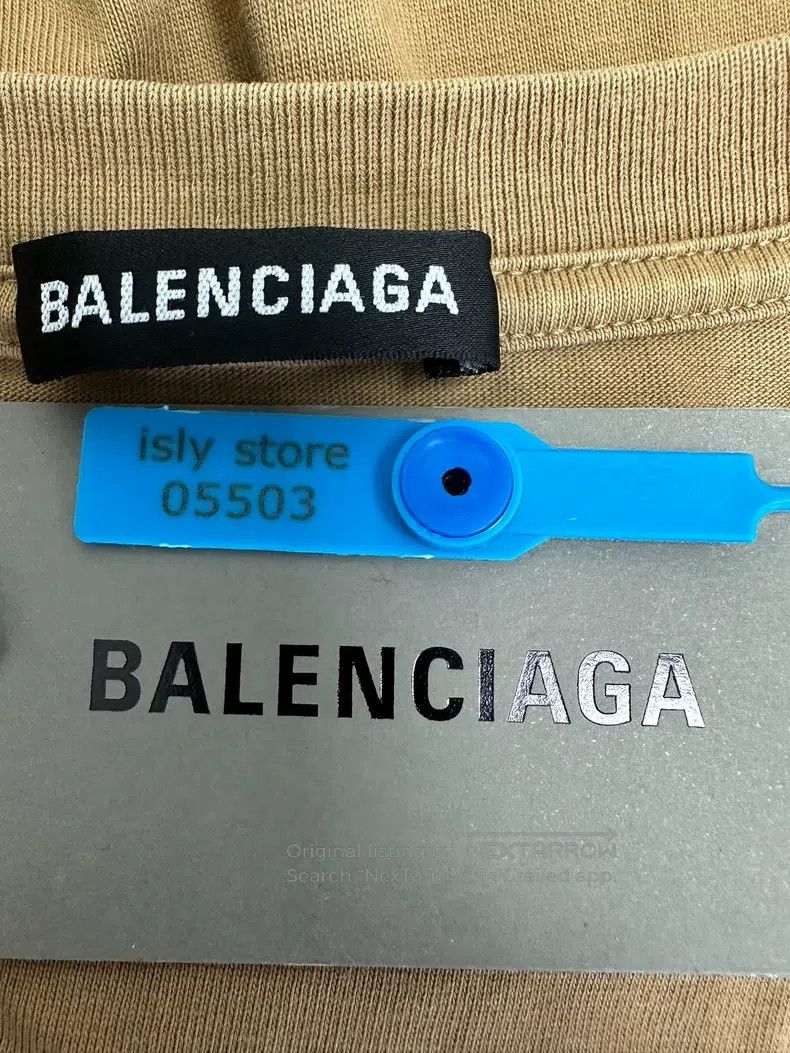 Balenciaga Balenciaga Pattern Printed T-Shirt Khaki Size US L / EU 52-54 / 3 - 4 Thumbnail