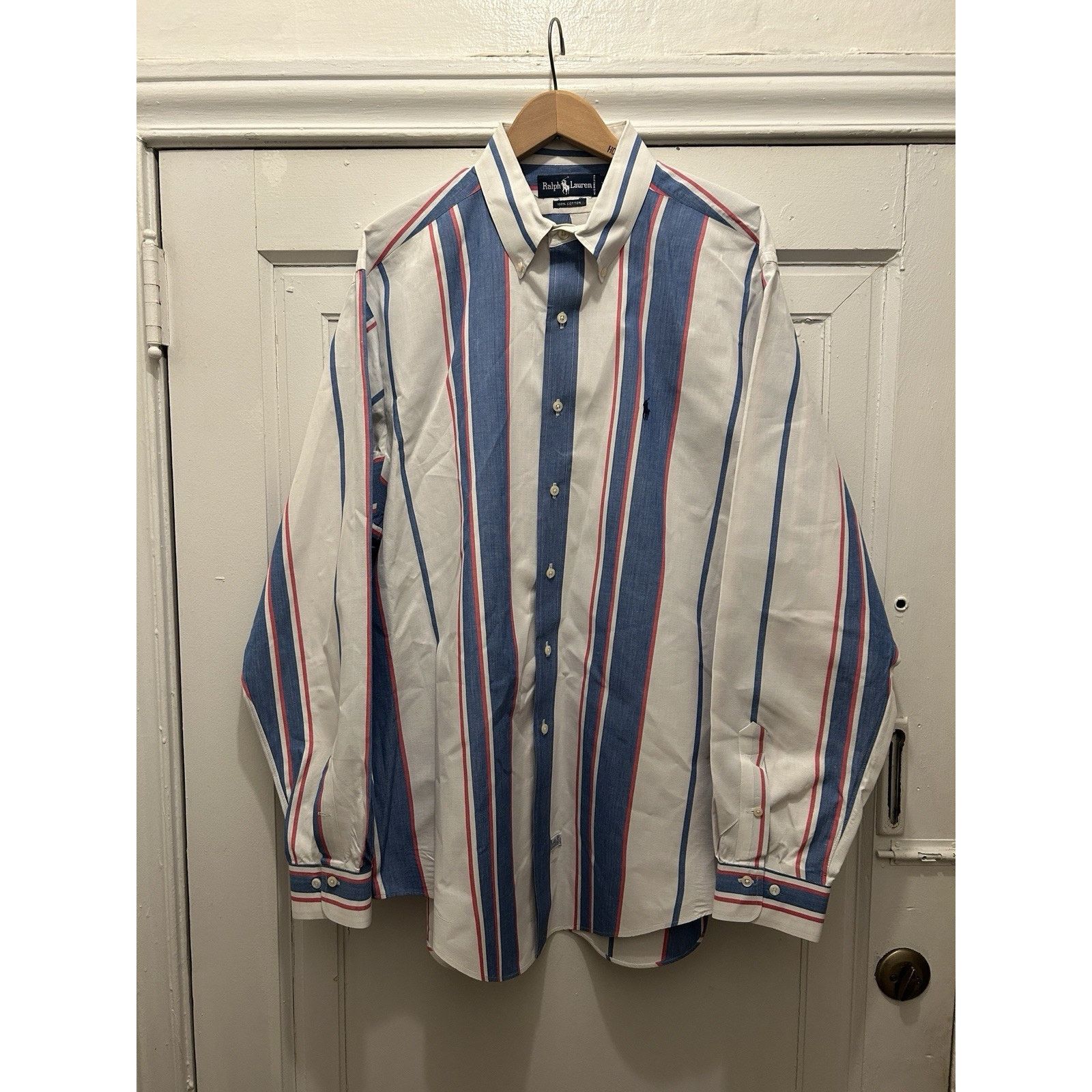 Lauren Ralph Lauren Vintage Ralph Lauren Button Down Striped Shirt XXL 80s Retro Size US XXL / EU 58 / 5 - 1 Thumbnail