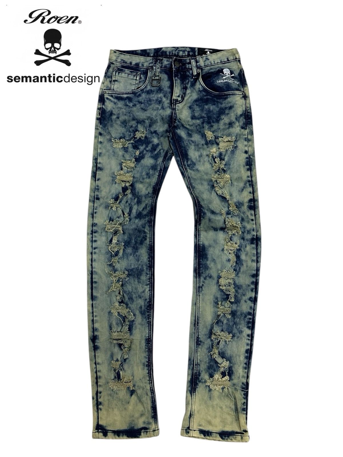 Mastermind Japan × Roen Roen Japan x Semantic Acid Wash Distressed Style Denim Pant Size US 29 - 1 Thumbnail