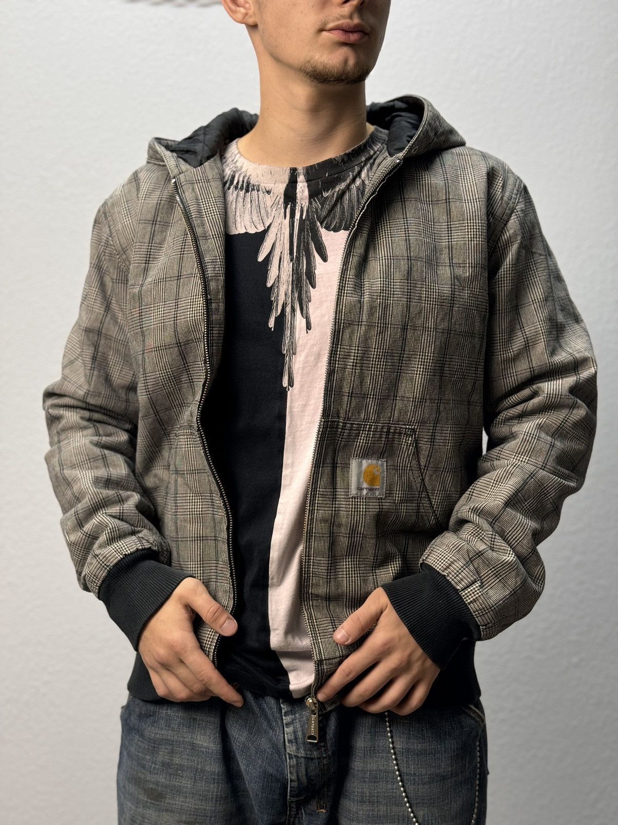 Pre-owned Carhartt X Carhartt Wip Vintage Carhartt Active Jacket Y2k Faded Carhartt Wip Hype In Grey