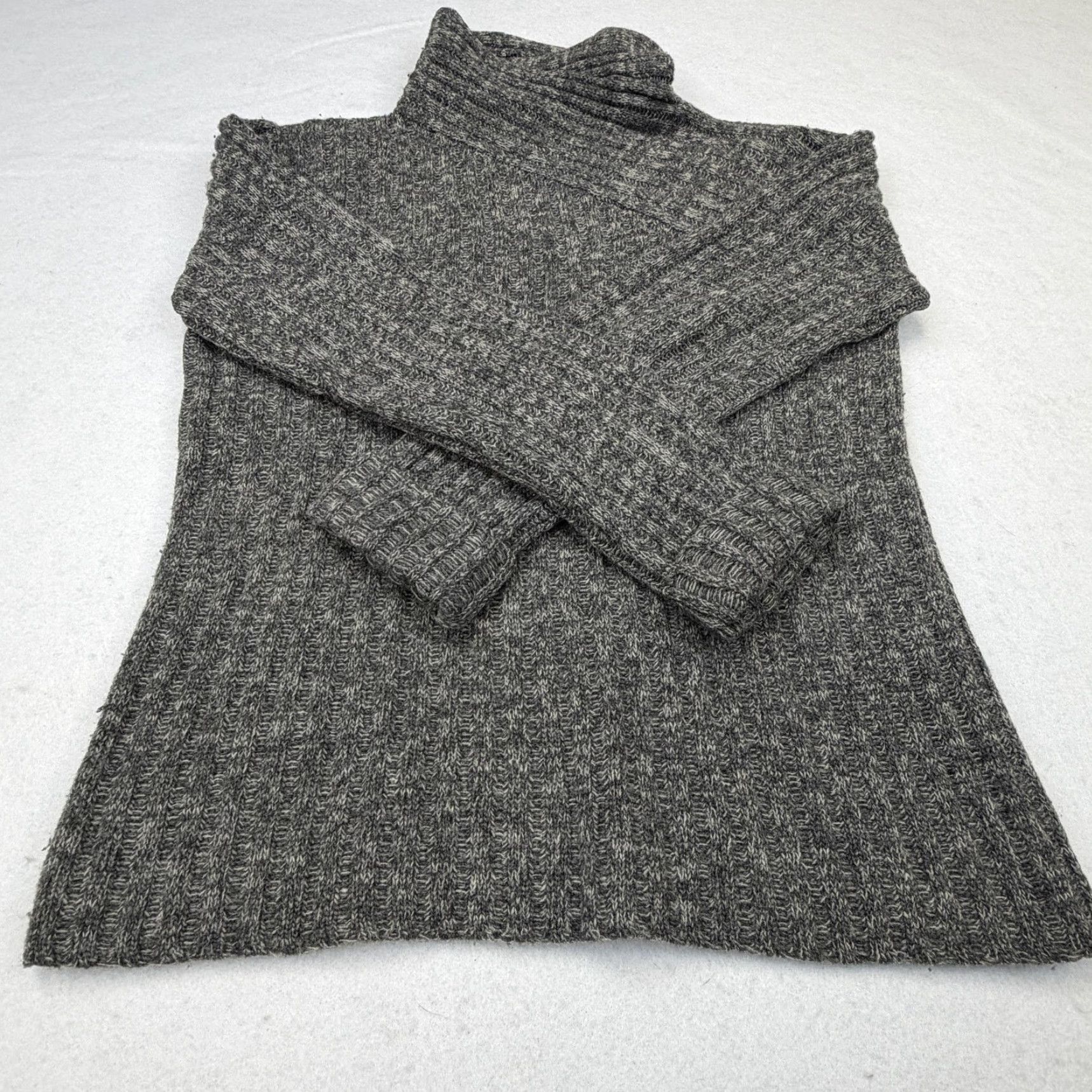 Willi Smith WillSmith Sweater Women’s Medium Gray 100% Wool Turtleneck Raglan Knit Pullover Size M / US 6-8 / IT 42-44 - 5 Thumbnail