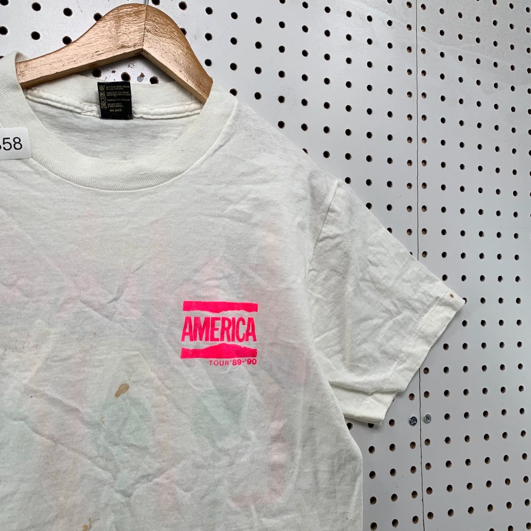 Anvil VINTAGE America Band Live Tour Shirt Men M White Neon 80s USA Shirt Size US M / EU 48-50 / 2 - 5 Thumbnail