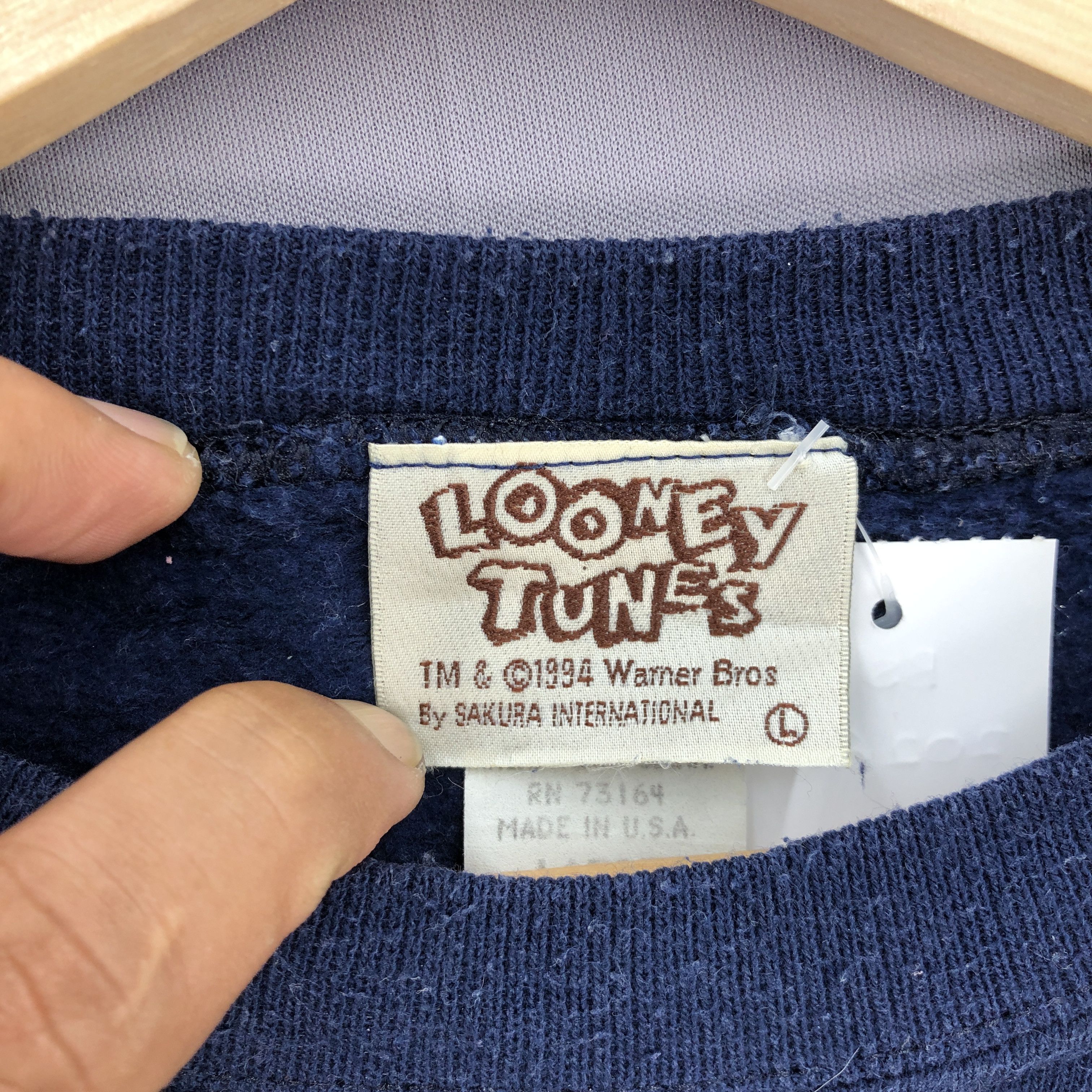 Vintage × Warner Bros Vintage Looney Tunes Sweatshirt Warner Bros Cartoon Sweater Size US L / EU 52-54 / 3 - 5 Thumbnail