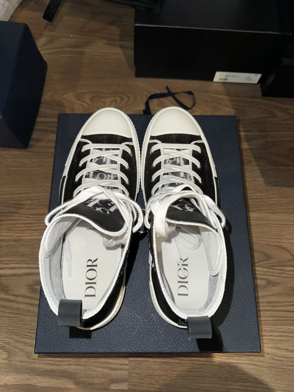 Dior Dior B23 High Top Black and White Oblique Canvas Size US 10 / EU 43 - 6 Thumbnail