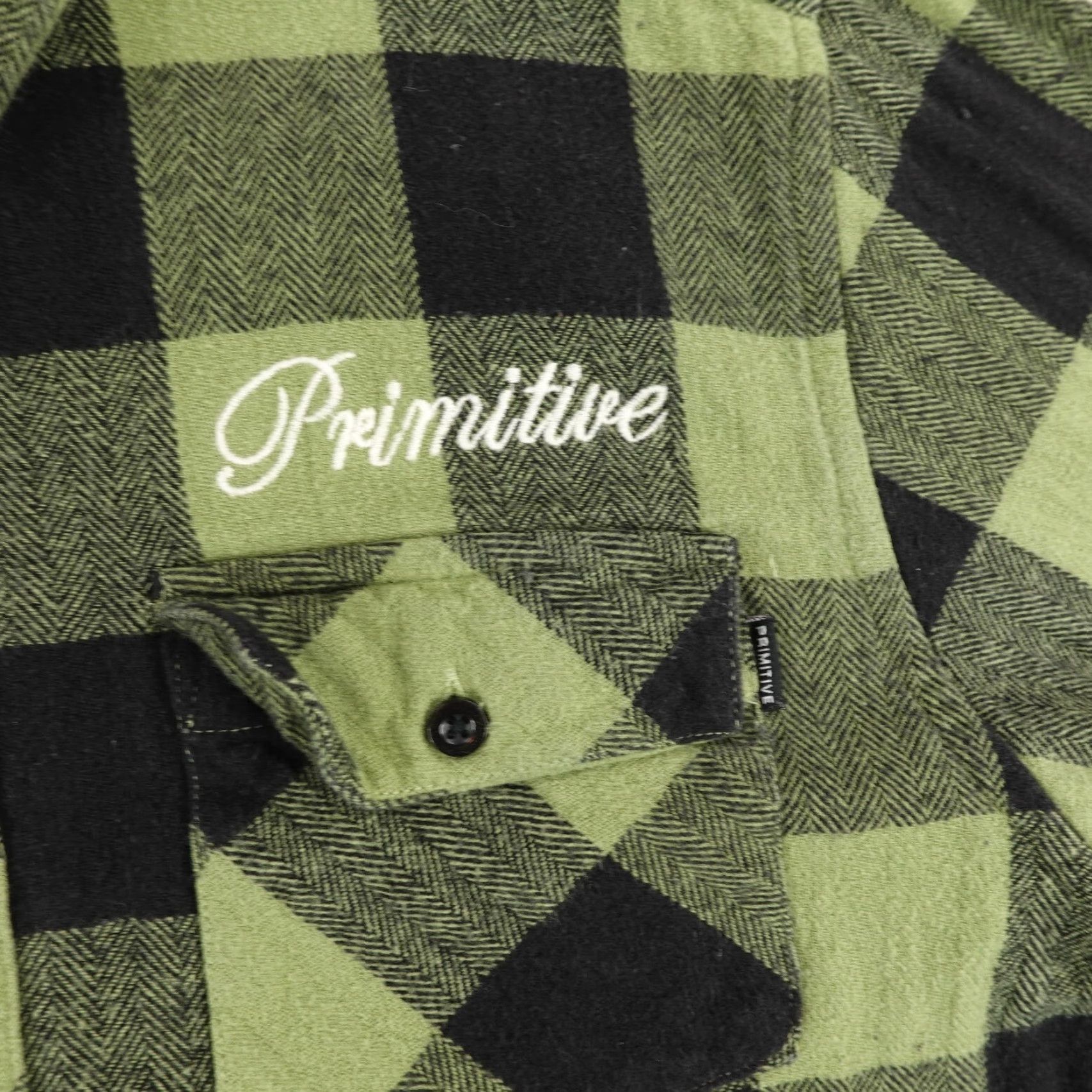 Primitive VINTAGE Primitive Men’s Shirt Casual Flannel Plaid Cotton Long Sleeve Medium Green Embroidered Skater Size US M / EU 48-50 / 2 - 3 Thumbnail