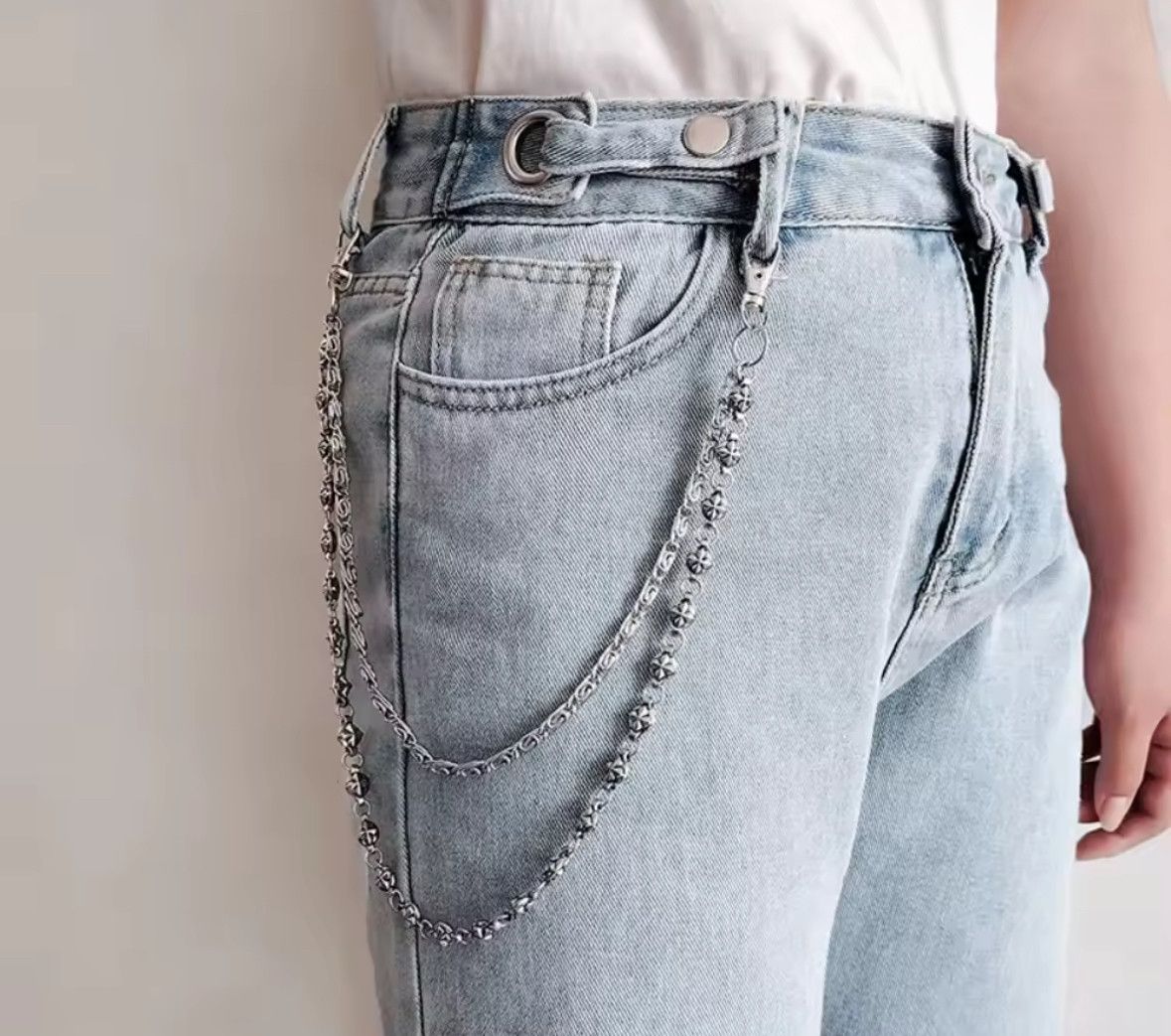Other Double Layer KeyChain Jean Biker Wallet Belt Chain Size ONE SIZE - 4 Thumbnail