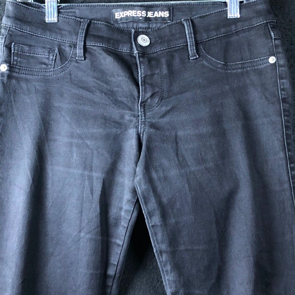 Express Express Womens Jeans Black Denim Low Rise Stella Legging Stretch 8 Size 30" / US 8 / IT 44 - 2 Thumbnail