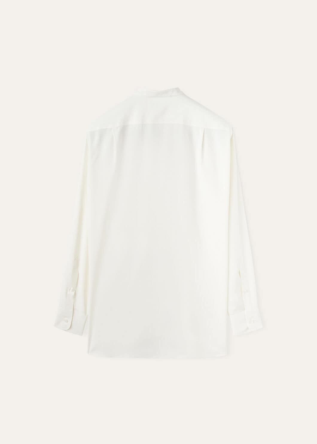 Loro Piana o1w1db10725 FAO0347 Elia Silk Shirt in White Size US M / EU 48-50 / 2 - 2 Thumbnail