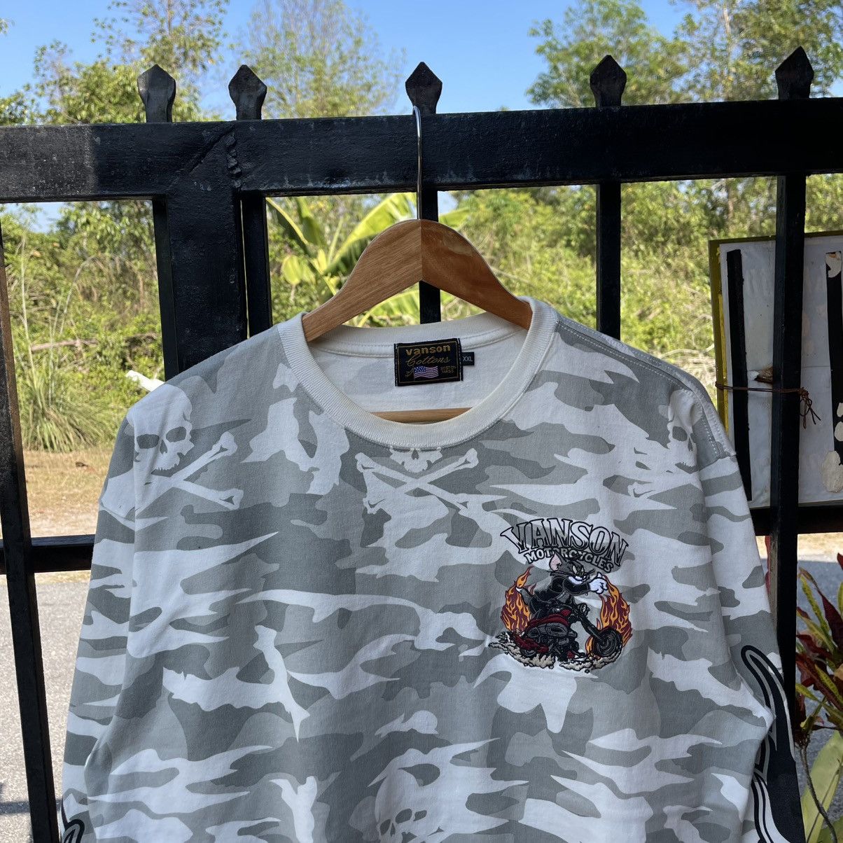 Vanson Leathers 🔥Vanson Leathers Embroidered Tom And Jerry Logo Camo Tee Size US XL / EU 56 / 4 - 6 Thumbnail