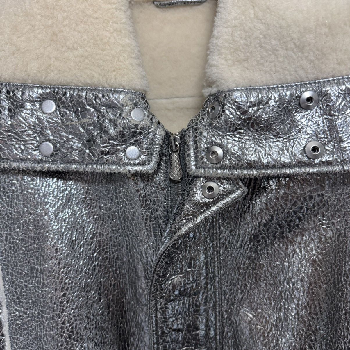 Bottega Veneta RARE Bottega Veneta Shearling Metallic Leather Biker Jacket Size US M / EU 48-50 / 2 - 20 Thumbnail