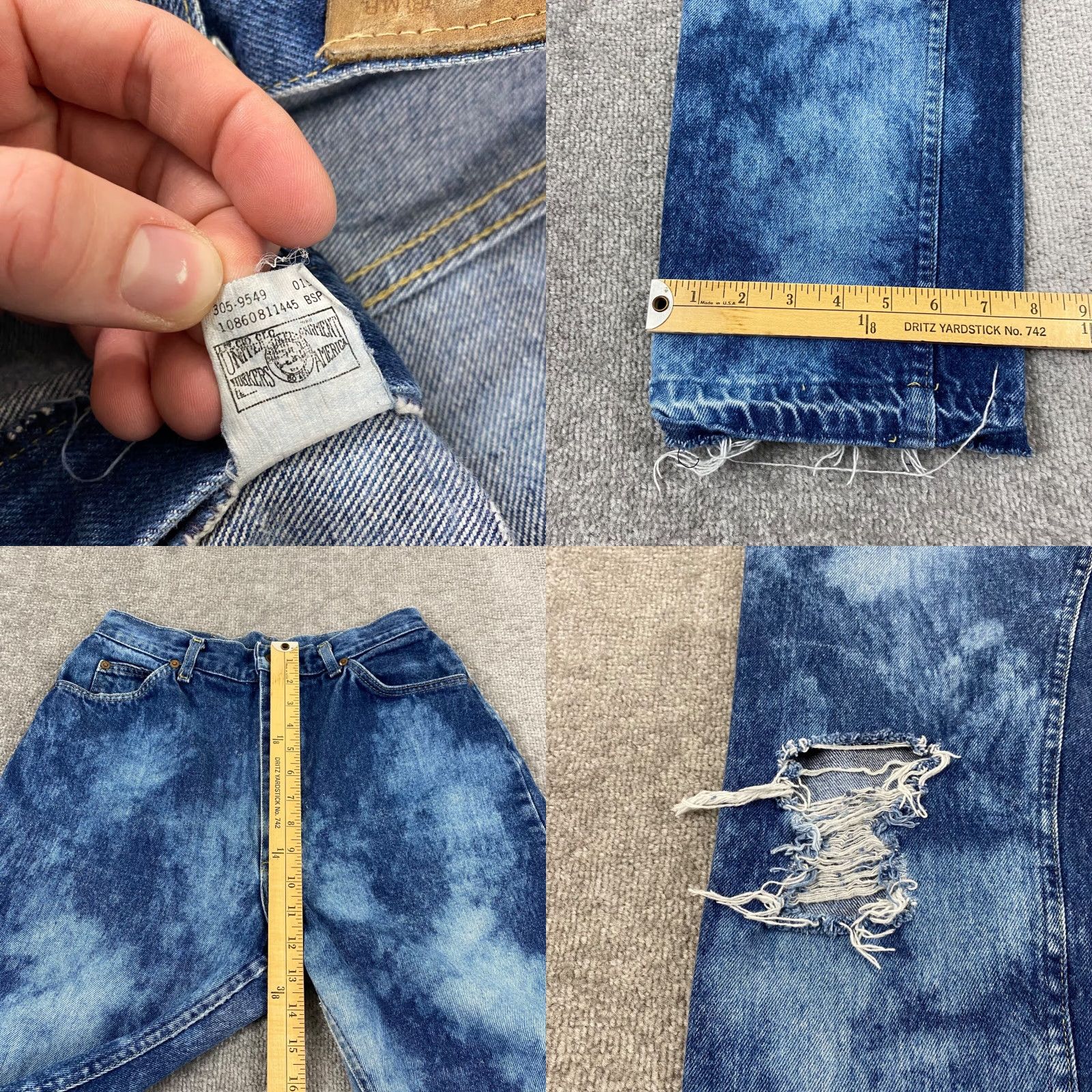 Lee VINTAGE Lee Rider Jeans Women’s Denim Pants 14 High Rise Bootcut Distressed 90s USA Size 36" / US 14 / IT 50 - 8 Thumbnail