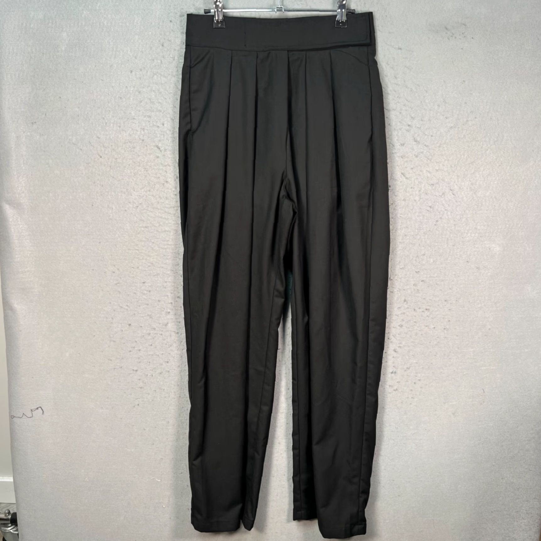 Vintage Commense Womens Medium Black Pleated Trousers Polyester Blend Pants Woman Dress Pants Wide-Leg Size 32" / US 10 / IT 46 - 2 Thumbnail