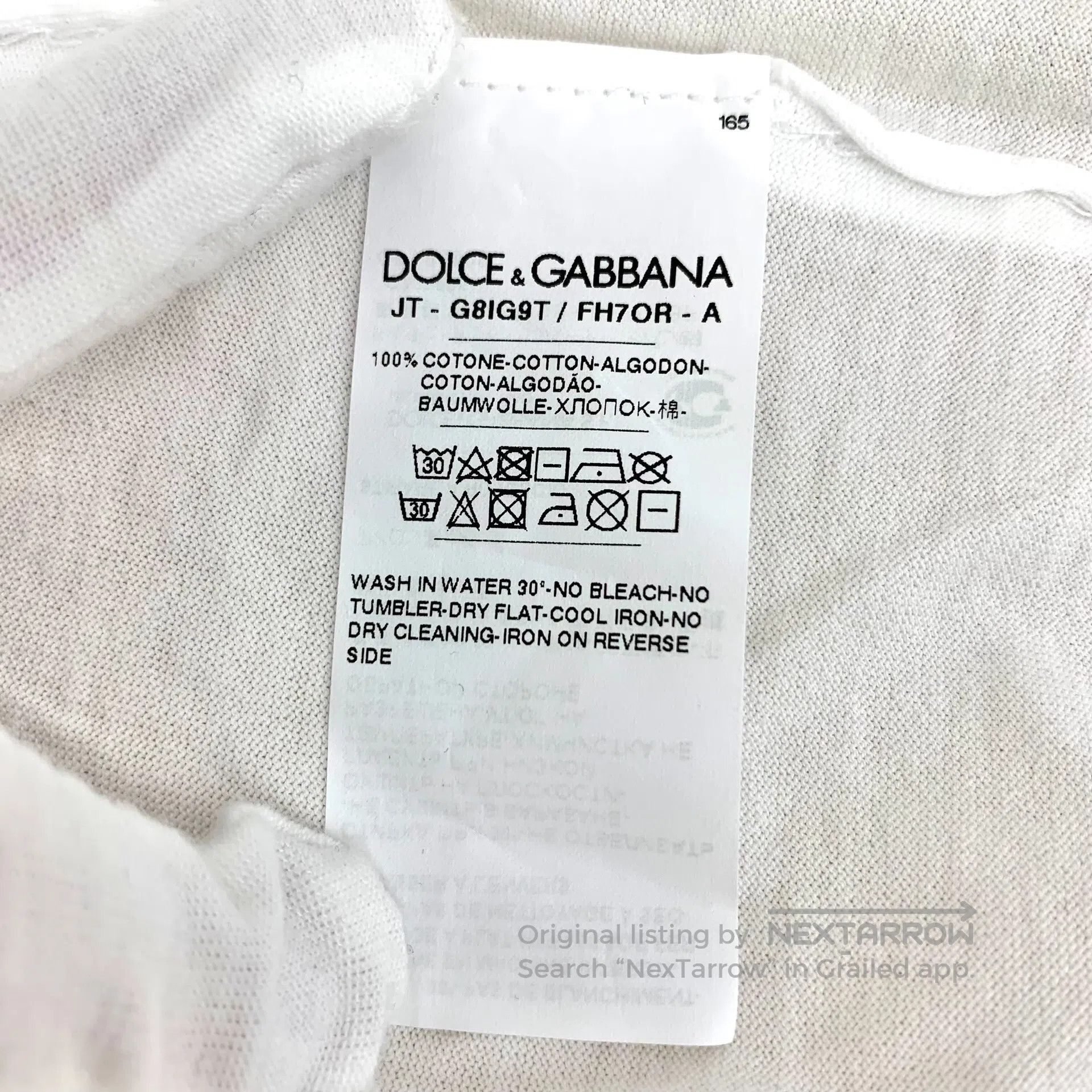 Dolce & Gabbana Dolce Gabbana White T-shirt with Crown and Letter Print on Size US L / EU 52-54 / 3 - 8 Thumbnail