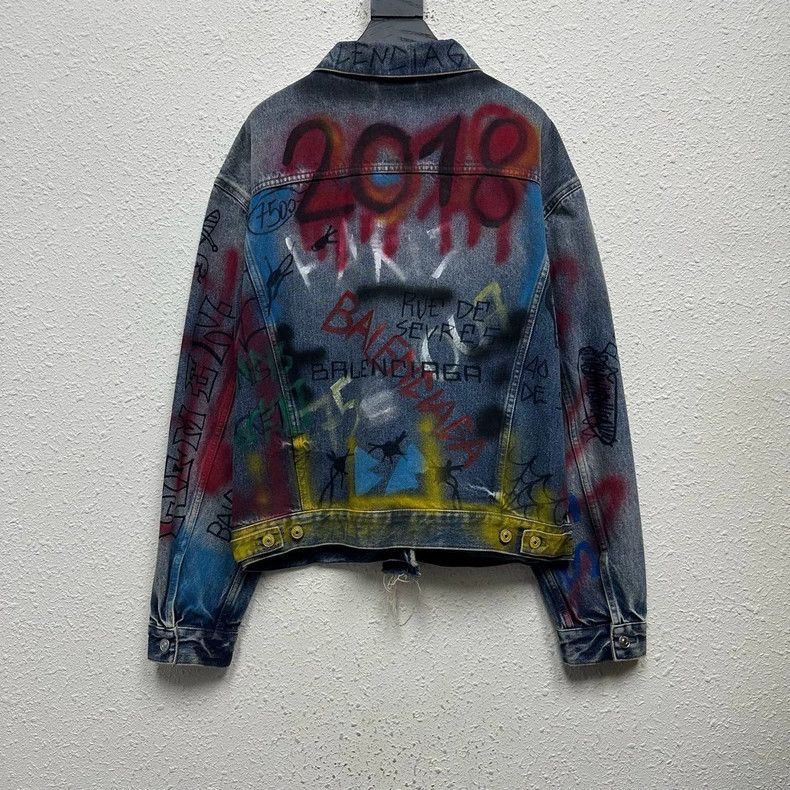 Balenciaga Limited Edition Graffiti Denim Jacket-2506 | Grailed