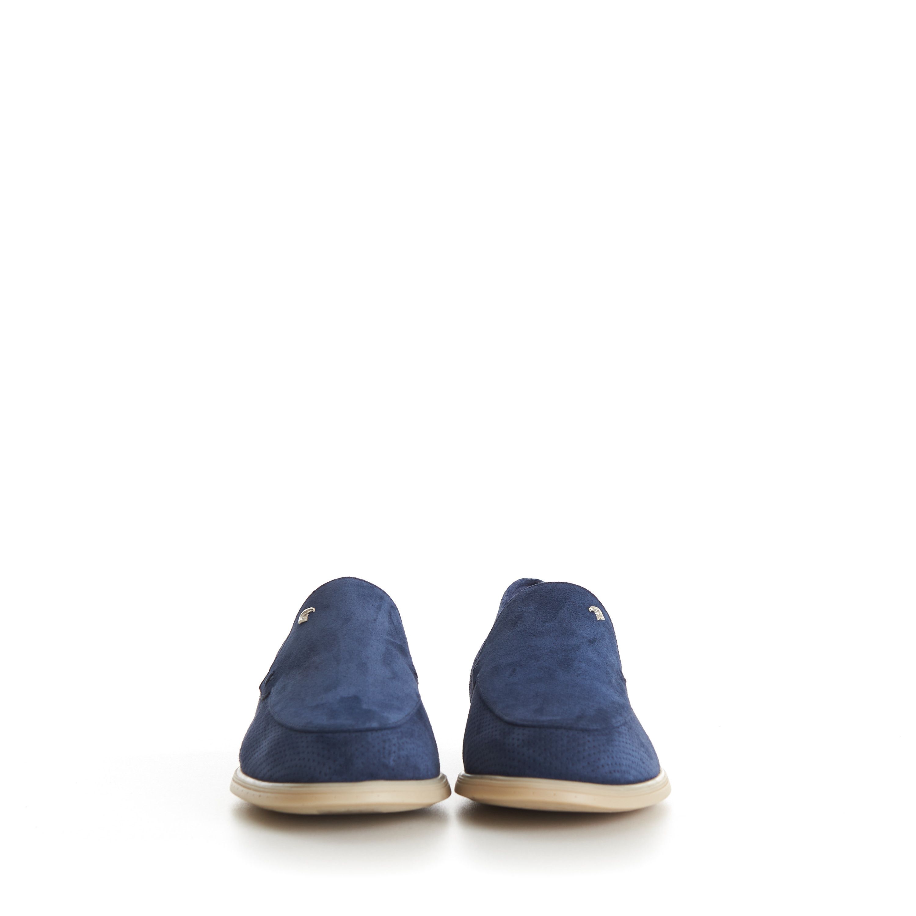 Stefano Ricci Blue Suede Slip-On Loafer - Perforated Size US 10.5 / EU 43-44 - 3 Thumbnail