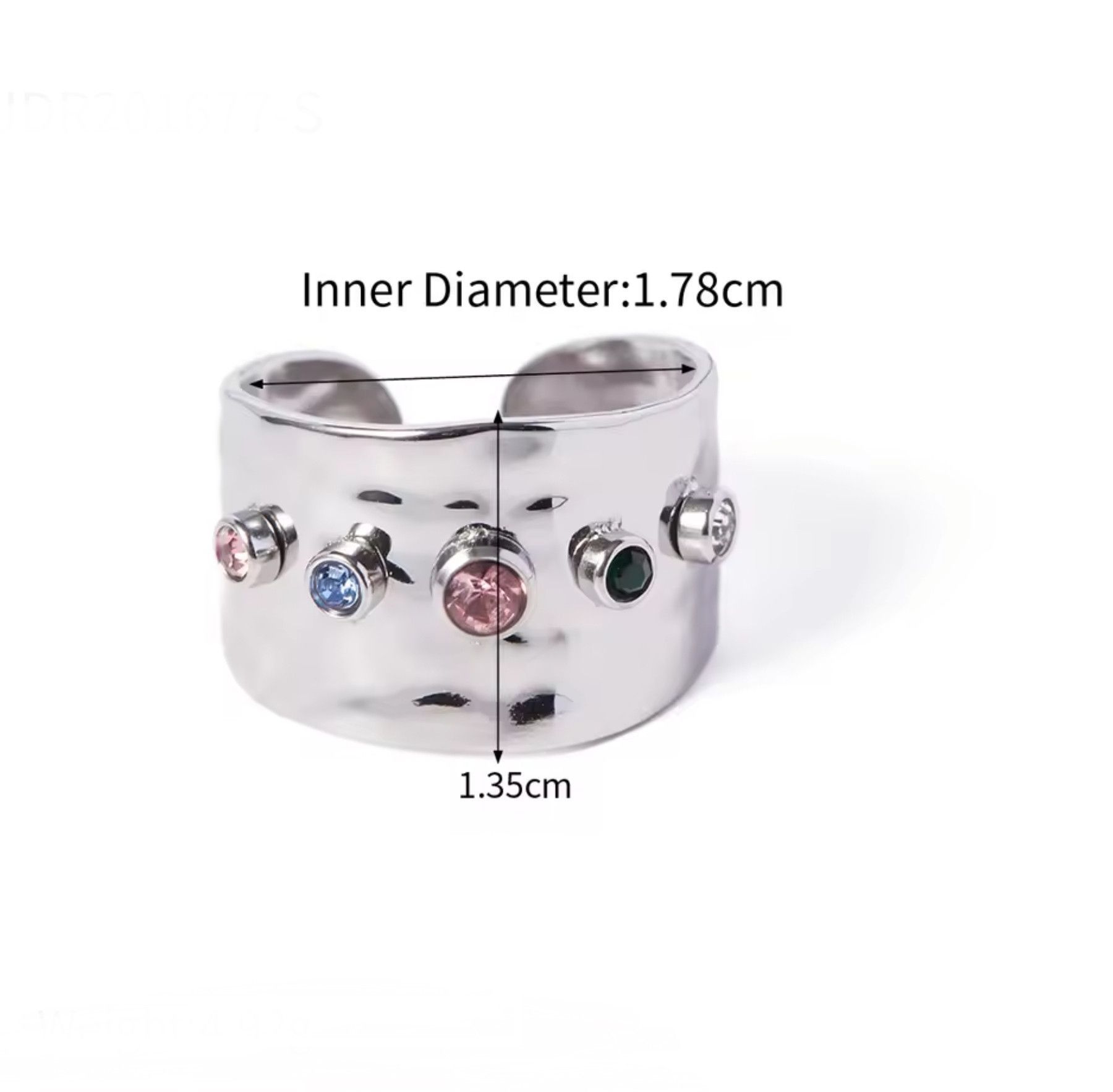 Jewelry Resizable Cubic Zirconia Crystal Steel Rings Size ONE SIZE - 1 Thumbnail