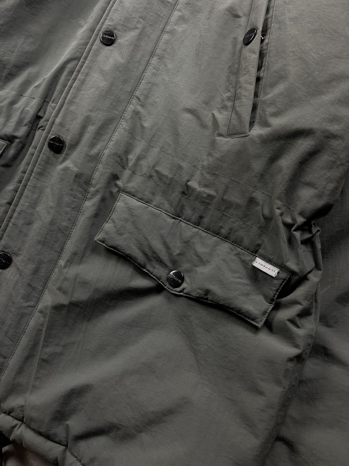 Carhartt × Carhartt Wip Carhartt Nylon Gray Long Fur Synthetic Hooded Parka Jacket Size US M / EU 48-50 / 2 - 4 Thumbnail