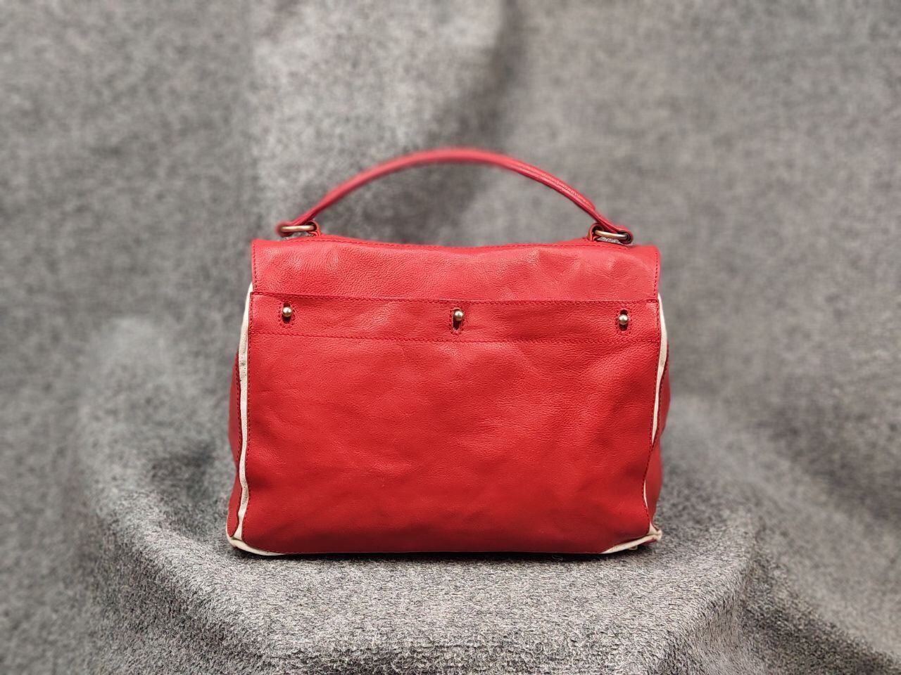 Yves Saint Laurent Yves Saint Laurent YSL Muse Two Hand Bag Red Leather Satchel Size ONE SIZE - 11 Thumbnail