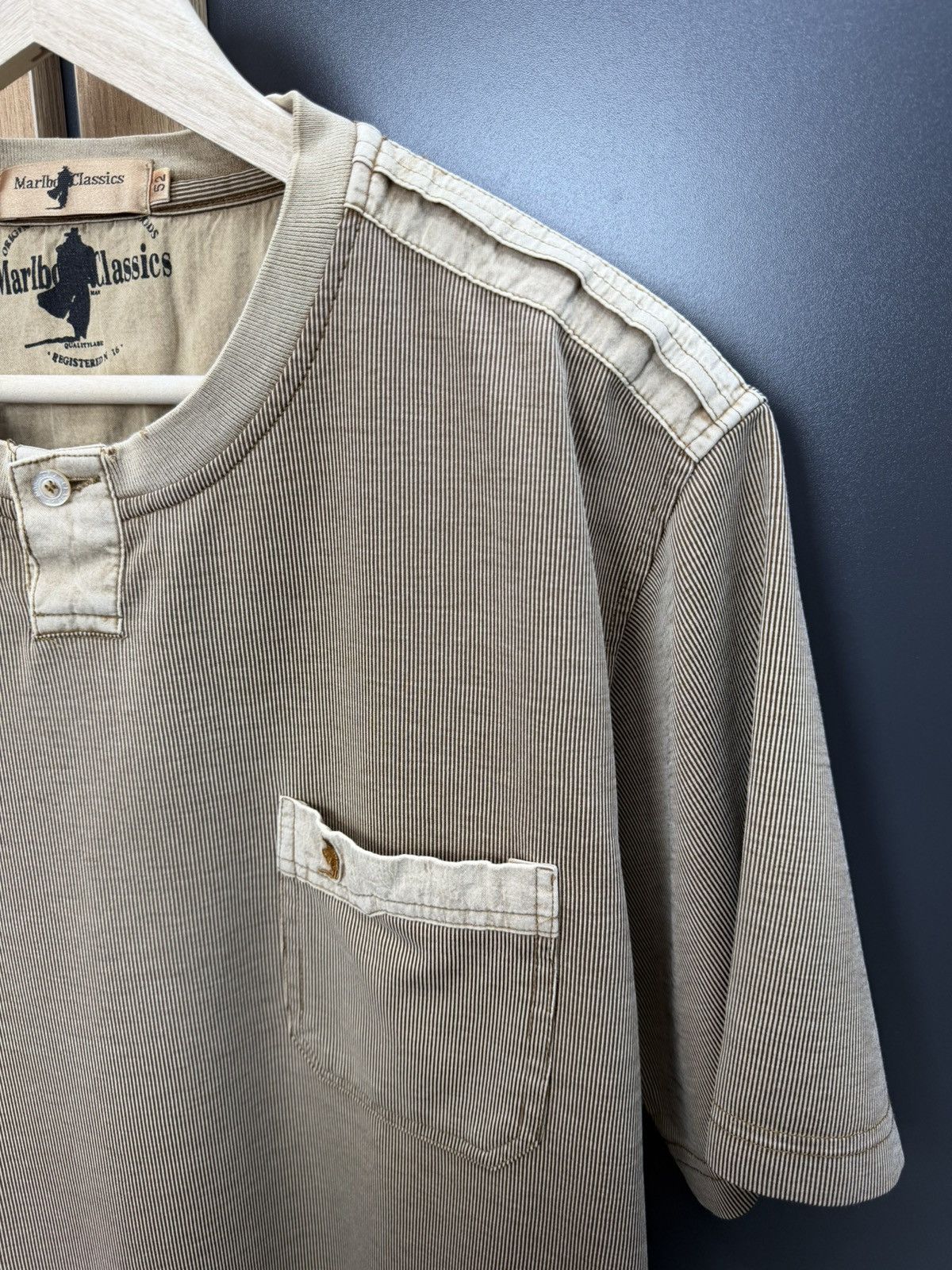 Marlboro Classics Vintage Marlboro Classics Ribbed Pocket T-Shirt Size 52 Size US L / EU 52-54 / 3 - 7 Thumbnail