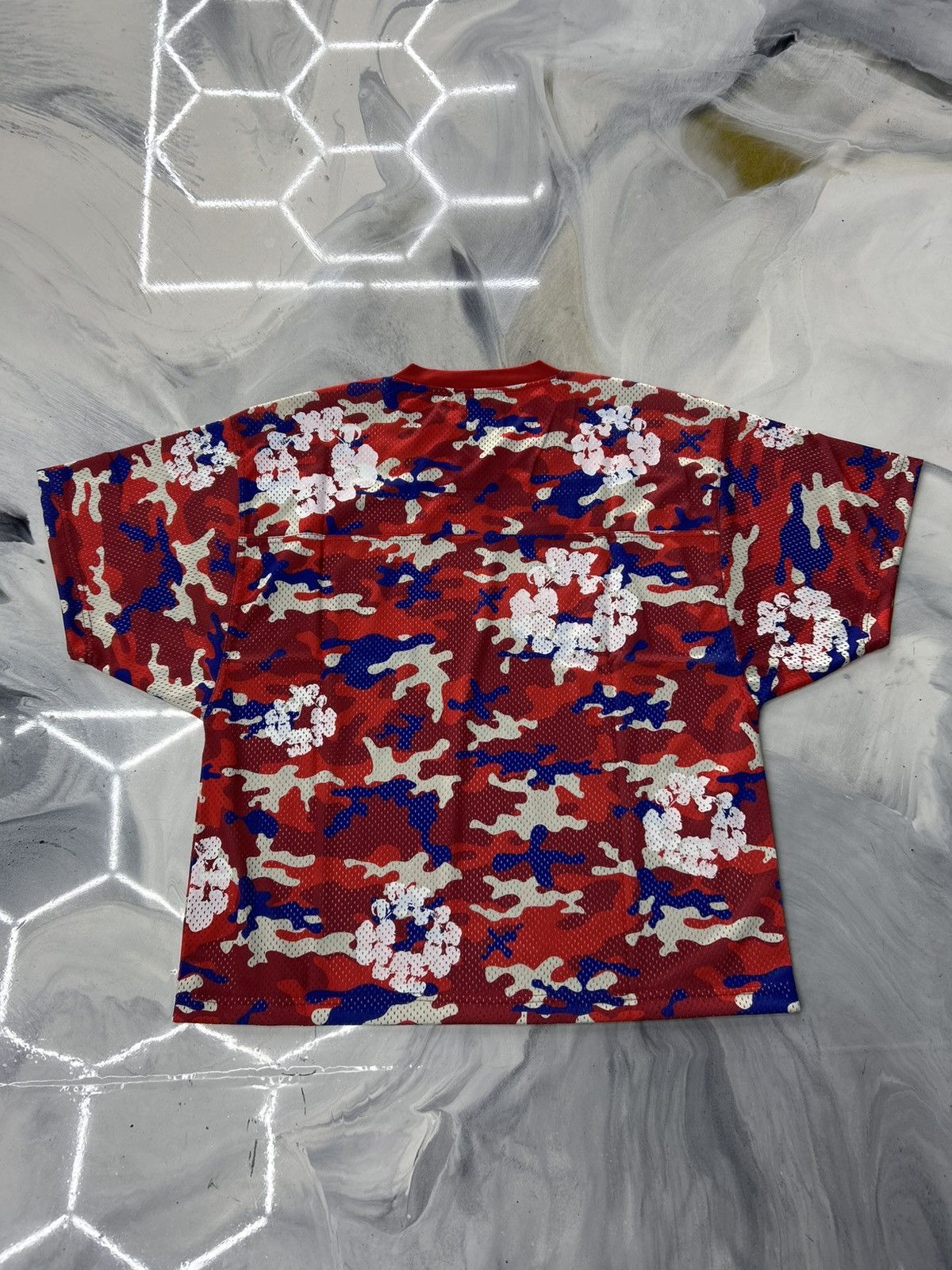 DENIM TEARS Denim Tears Red Blue Camo Cotton Wreath Jersey Size M Size US M / EU 48-50 / 2 - 2 Thumbnail