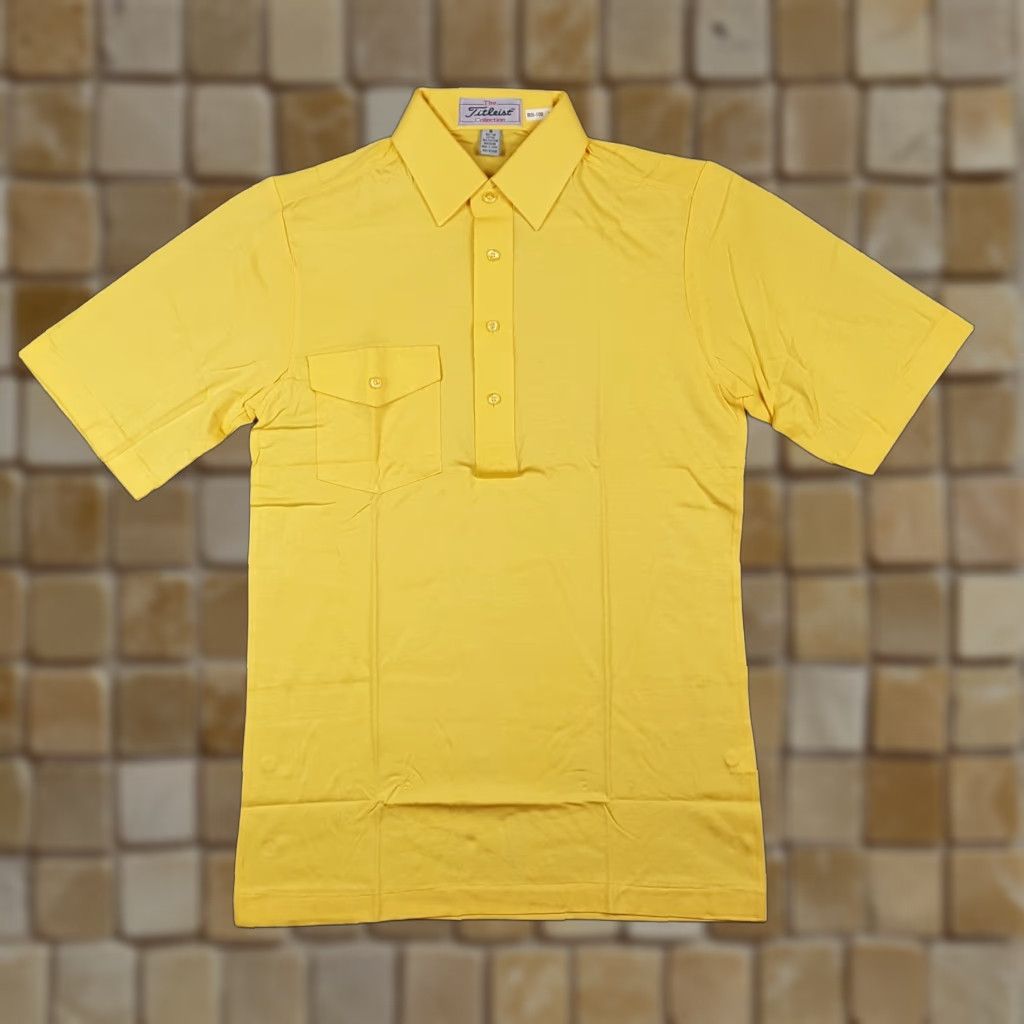 Titleist VINTAGE Titleist Polo Shirt Men's Small Yellow 90s Preppy Athletic Collared Short Sleeve Cotton Blend Golf Size US S / EU 44-46 / 1 - 1 Thumbnail