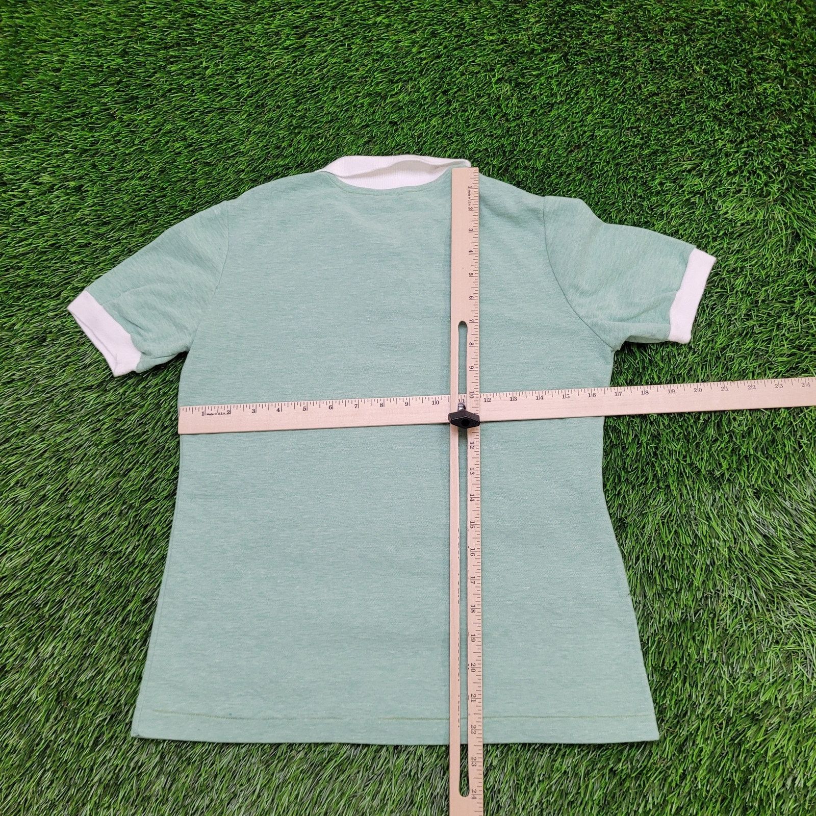 Vintage VTG 80s Maggiore Polo Shirt Womens XS/S Pastel Green White Size XS / US 0-2 / IT 36-38 - 3 Thumbnail