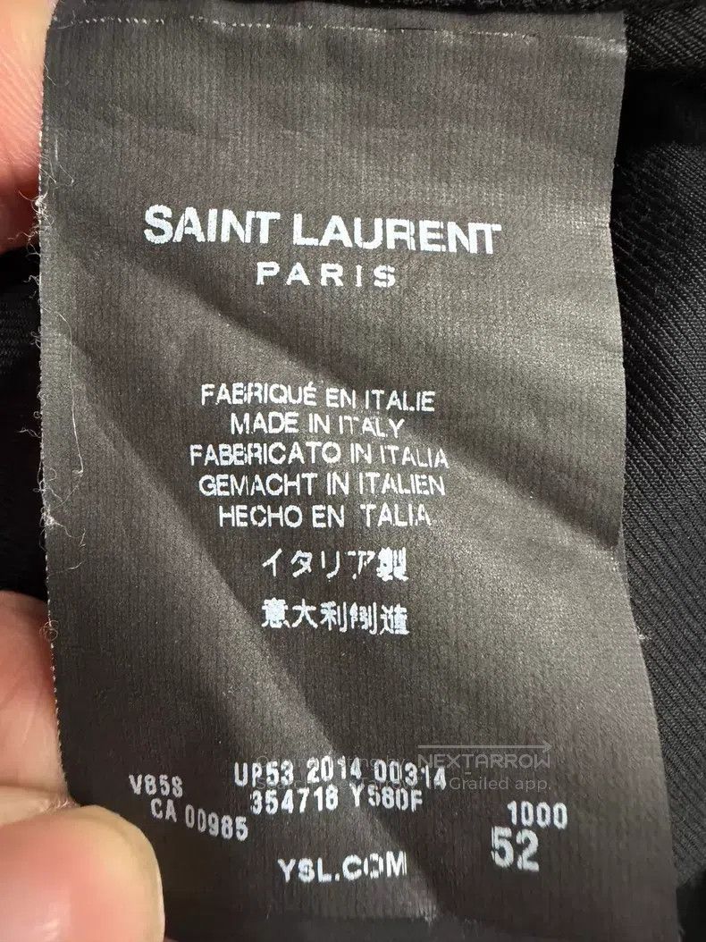 Saint Laurent Paris Saint Laurent Paris Black and White Wool Baseball Jacket Size US L / EU 52-54 / 3 - 4 Thumbnail