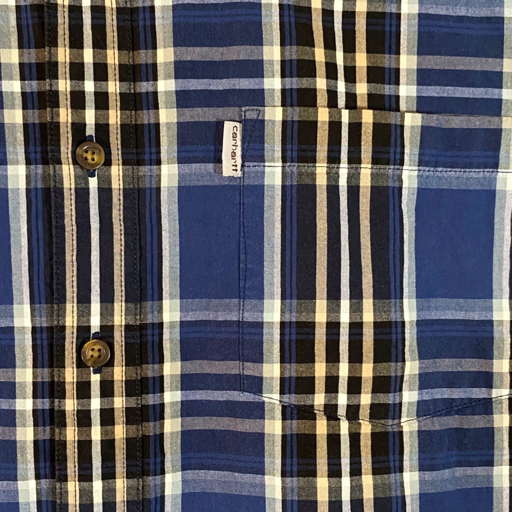 Carhartt Carhartt Shirt Mens XL Tall Blue White Plaid Button Down Relaxed Top S/S Work Size US XL / EU 56 / 4 - 3 Thumbnail