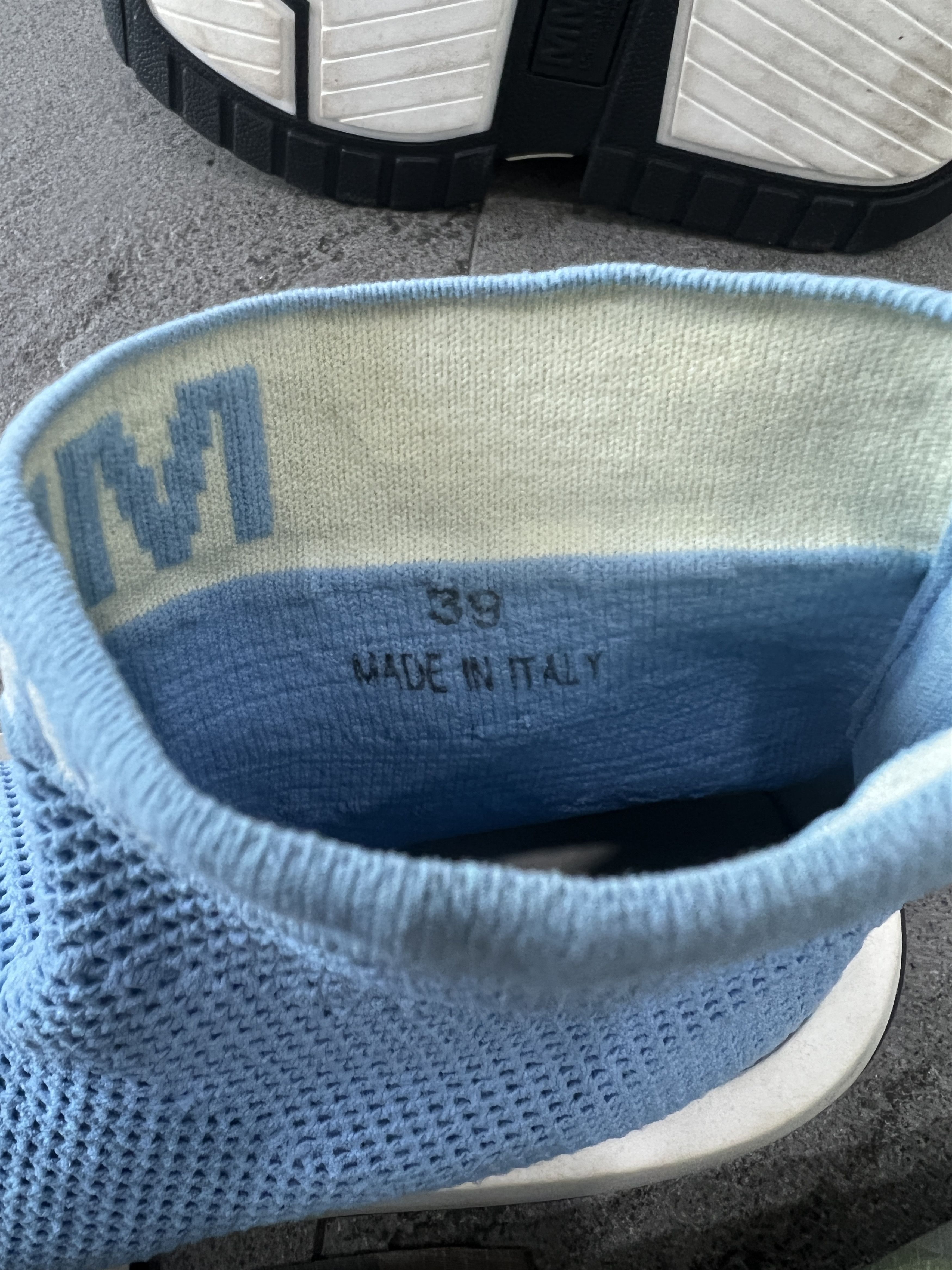 Maison Margiela MM6 Maison Margiela Blue Knit Sock Logo High Top EU39 Size US 9 / IT 39 - 5 Thumbnail