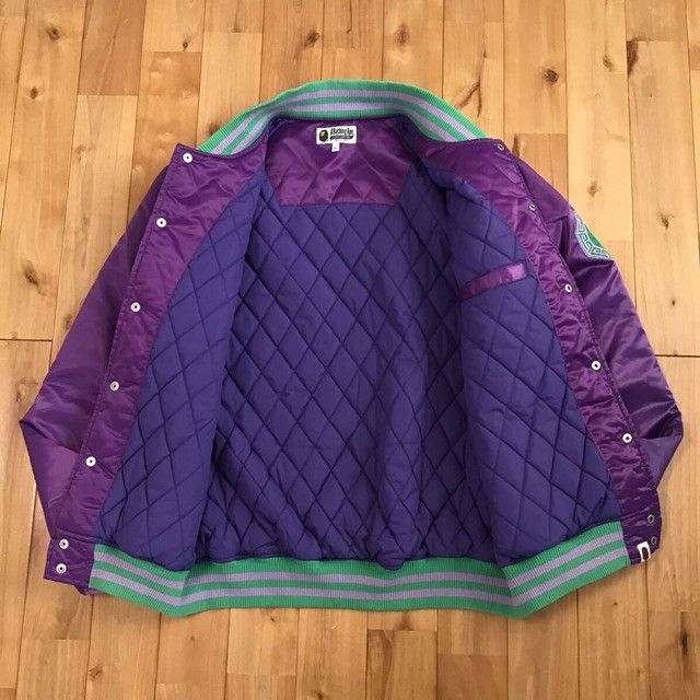 Bape BAPE logo satin jacket a bathing ape Size US XL / EU 56 / 4 - 4 Thumbnail