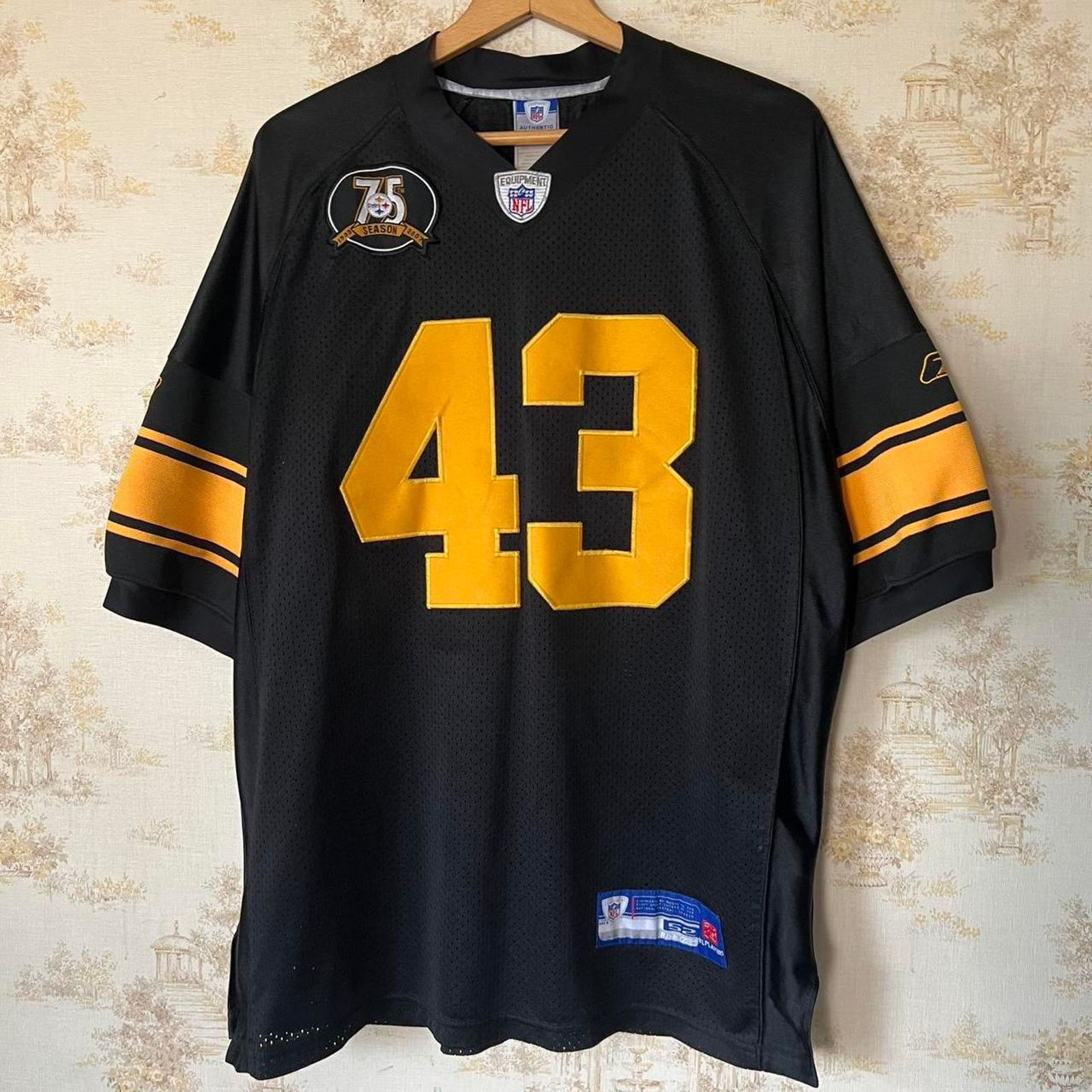 Reebok Troy Polamalu Pittsburgh Steelers Jersey | 75th Patch | 52 Size US XL / EU 56 / 4 - 1 Thumbnail