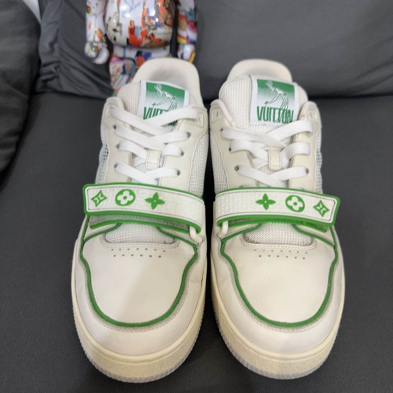 Louis Vuitton Vintage Green and White Trainers -2508