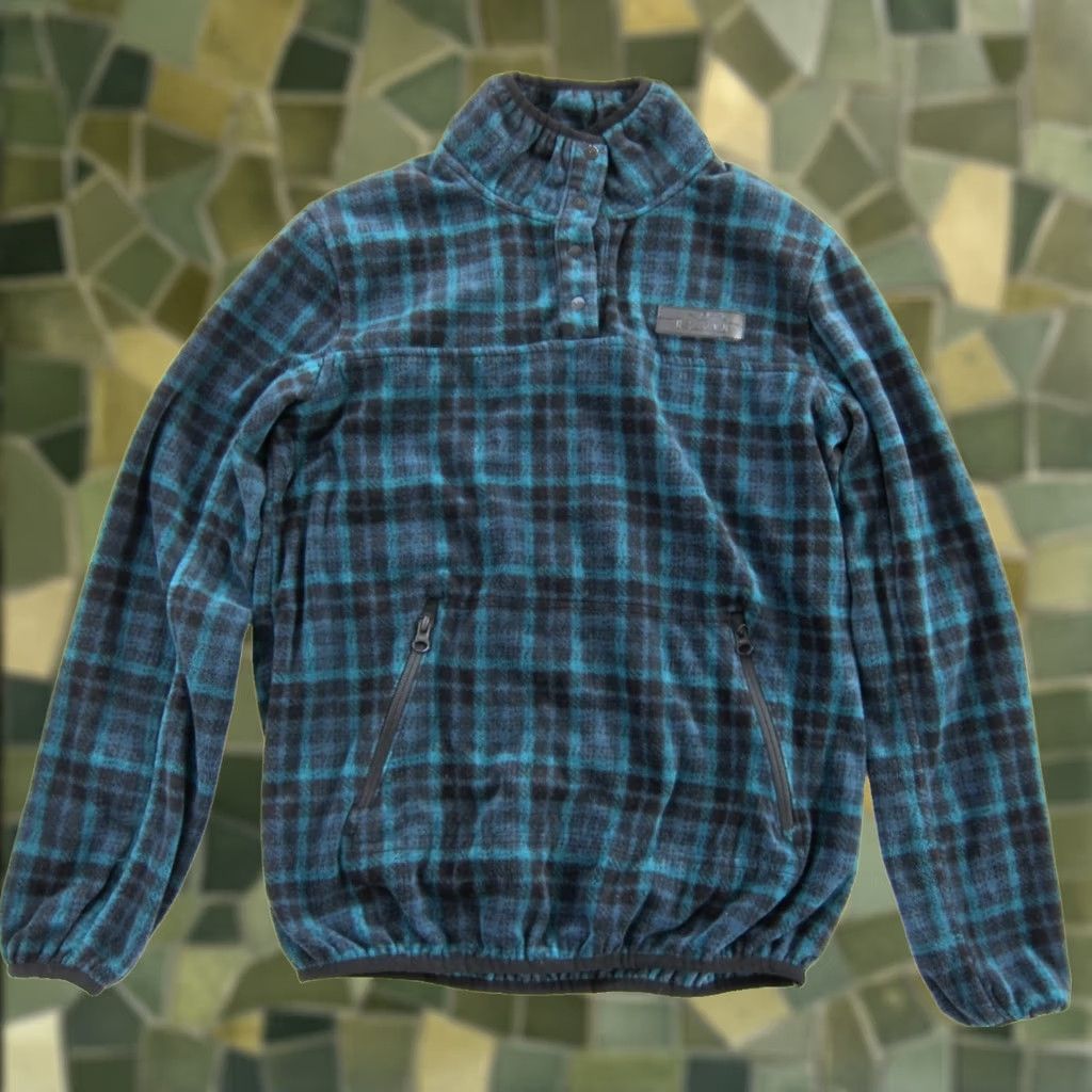 KAVU KAVU Green Plaid Fleece Zip Pocket Cozy Warm Pullover Jacket Women Small Size S / US 4 / IT 40 - 1 Thumbnail