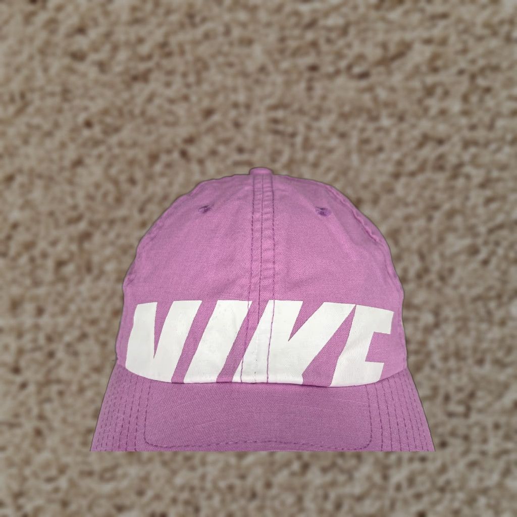 Nike Hat Cap Strap Back Womens One Size Pink Heritage86 Lined Cotton Polyester Golf Hat