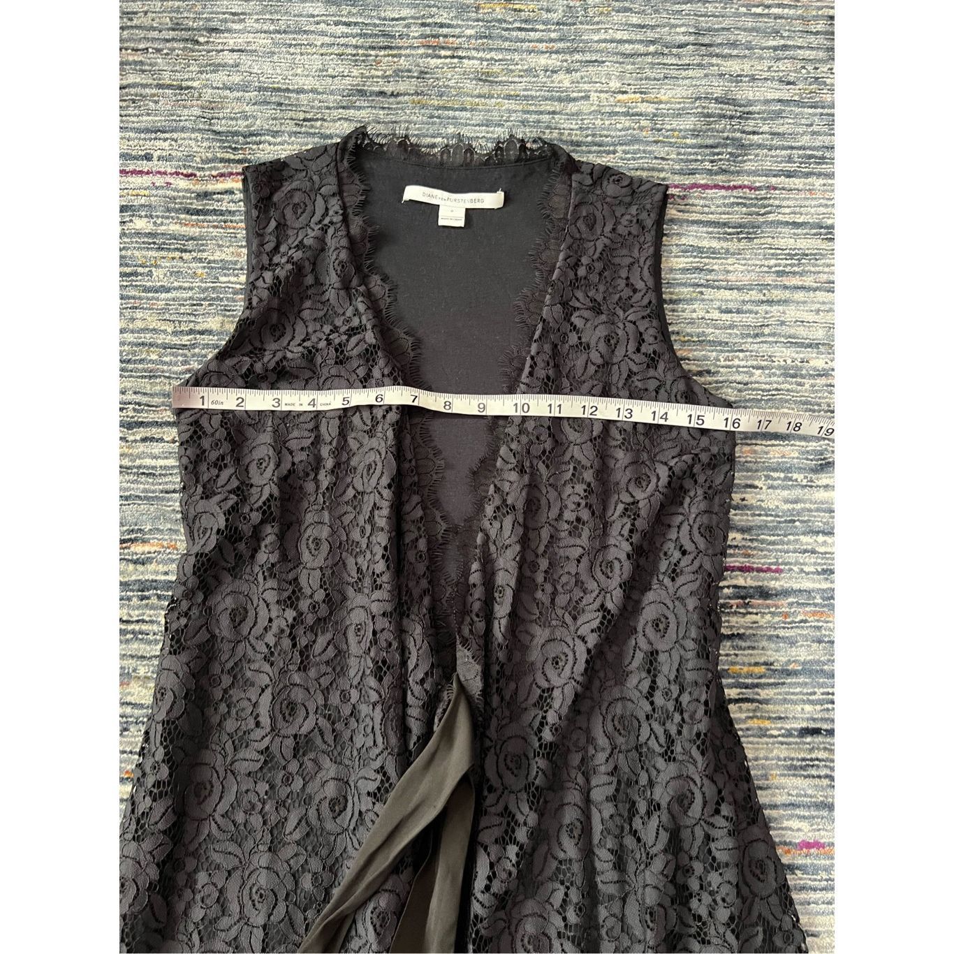 Diane von Furstenberg Diane Von Furstenberg Sleeveless Overlay Black Cover Vest Si Size XS / US 0-2 / IT 36-38 - 8 Thumbnail