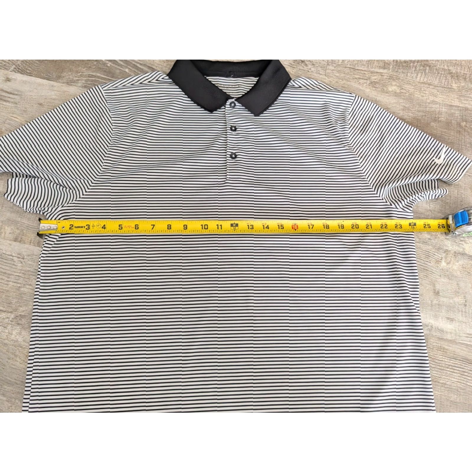 Nike VINTAGE Nike Golf Polo Shirt Mens XL Black Striped Dri-FIT Standard Fit Performance Top Size US XL / EU 56 / 4 - 6 Thumbnail