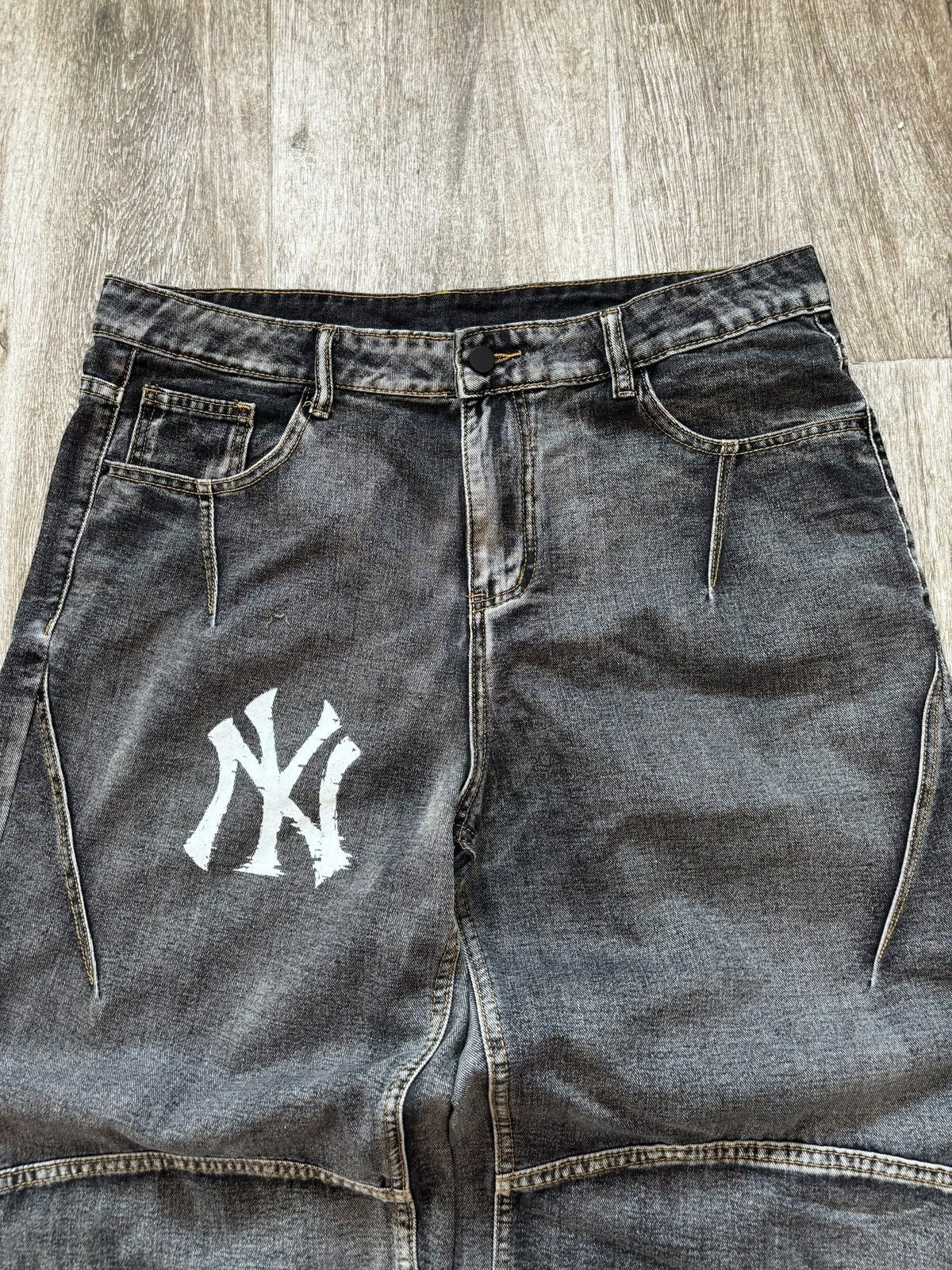 New York Yankees Y2k New York Yankees Parachute Vintage Baggy Jeans Custom Size US 34 / EU 50 - 2 Thumbnail