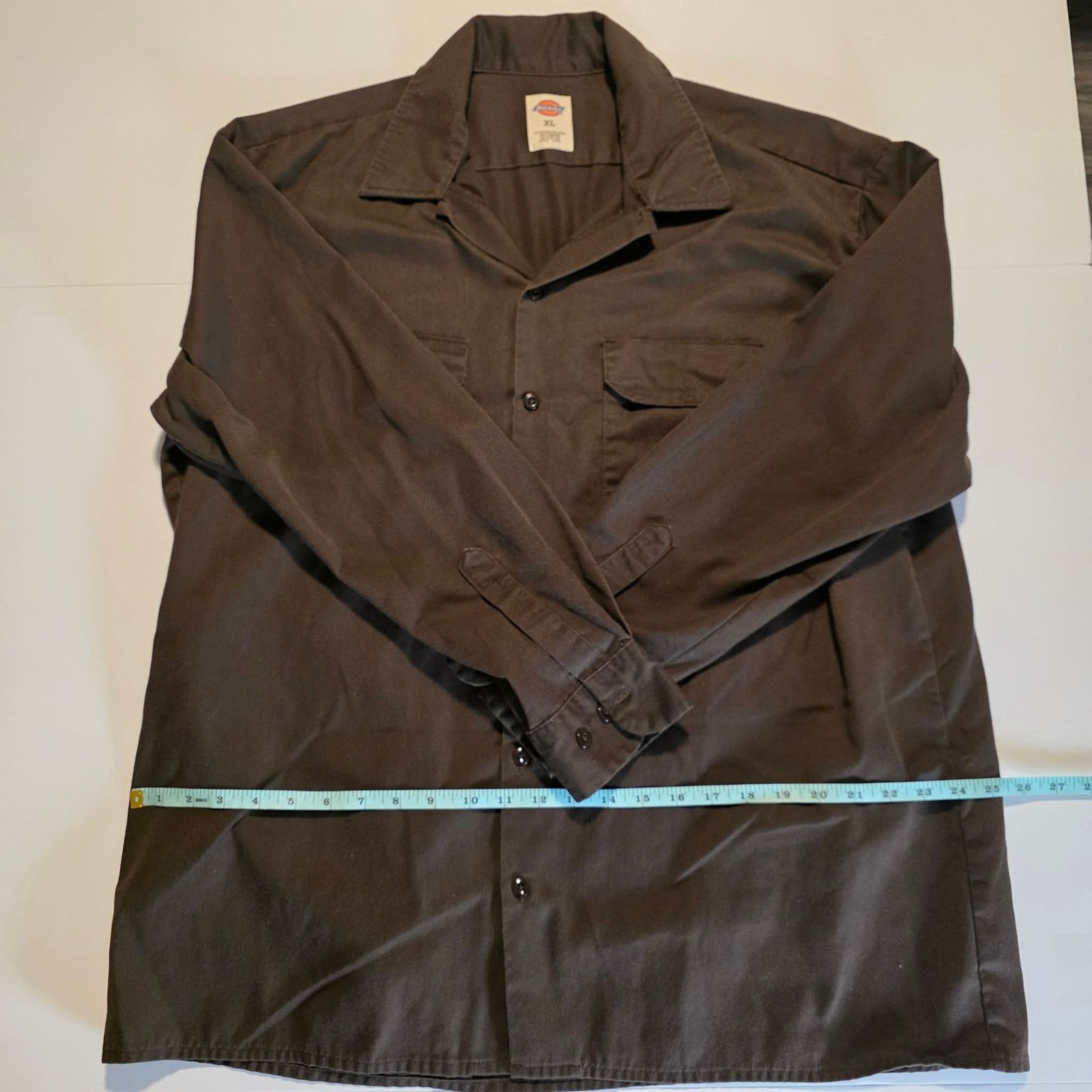 Dickies Dickies XL Work Long Sleeve Brown Button Up Two Pocket Twill Size US XL / EU 56 / 4 - 1 Thumbnail