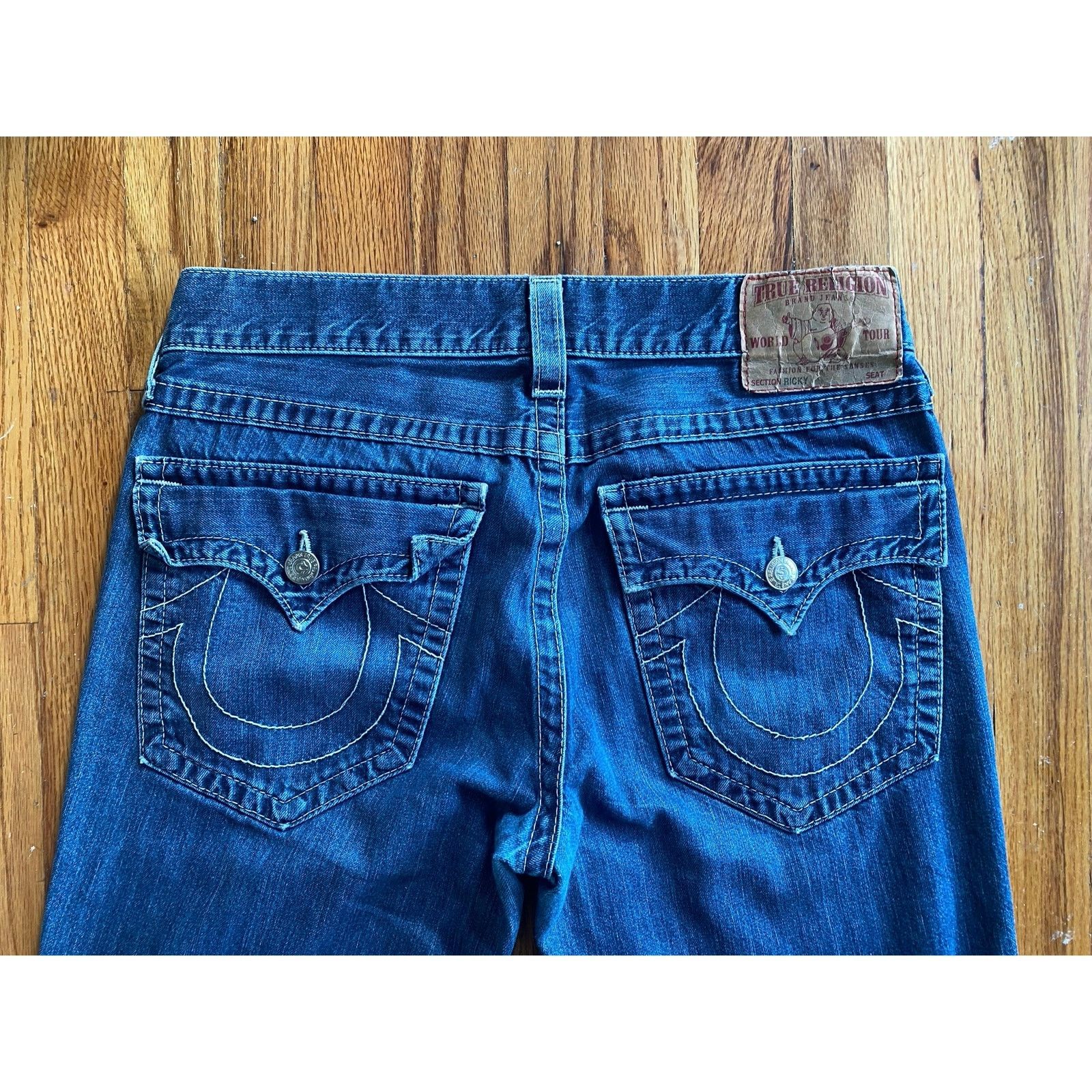 True Religion True Religion Jeans Mens Ricky Straight Denim Pockets 33 Size US 33 - 4 Thumbnail