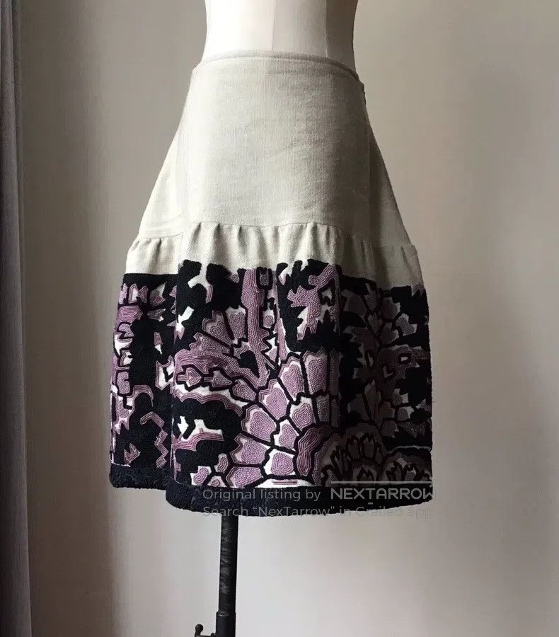 Dries Van Noten Dries Van Noten Beaded Wool-Blend Midi Skirt Size 35" - 1 Thumbnail