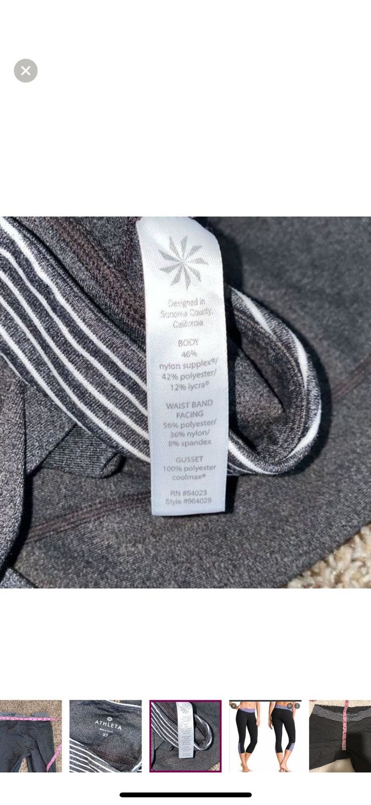 Athleta Athleta XS striped balance cropped leggings Size 25" / US 0 / IT 36 - 6 Thumbnail