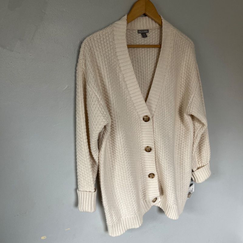 Other Falls Creek Cream Knit Cardigan Sweater L/XL Size XL / US 12-14 / IT 48-50 - 1 Thumbnail