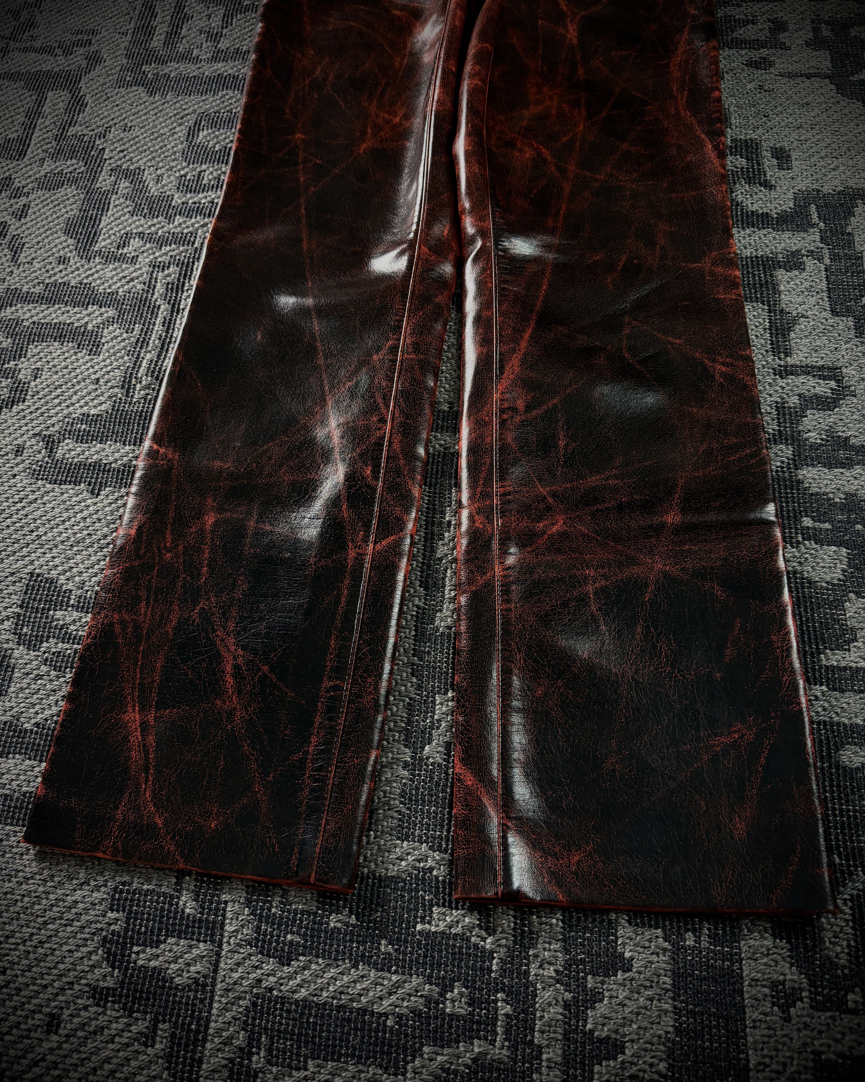 ADAM ET ROPE Adam et Rope Red Cracked Glossy PVC Pants Size US 42 / EU 58 - 5 Thumbnail