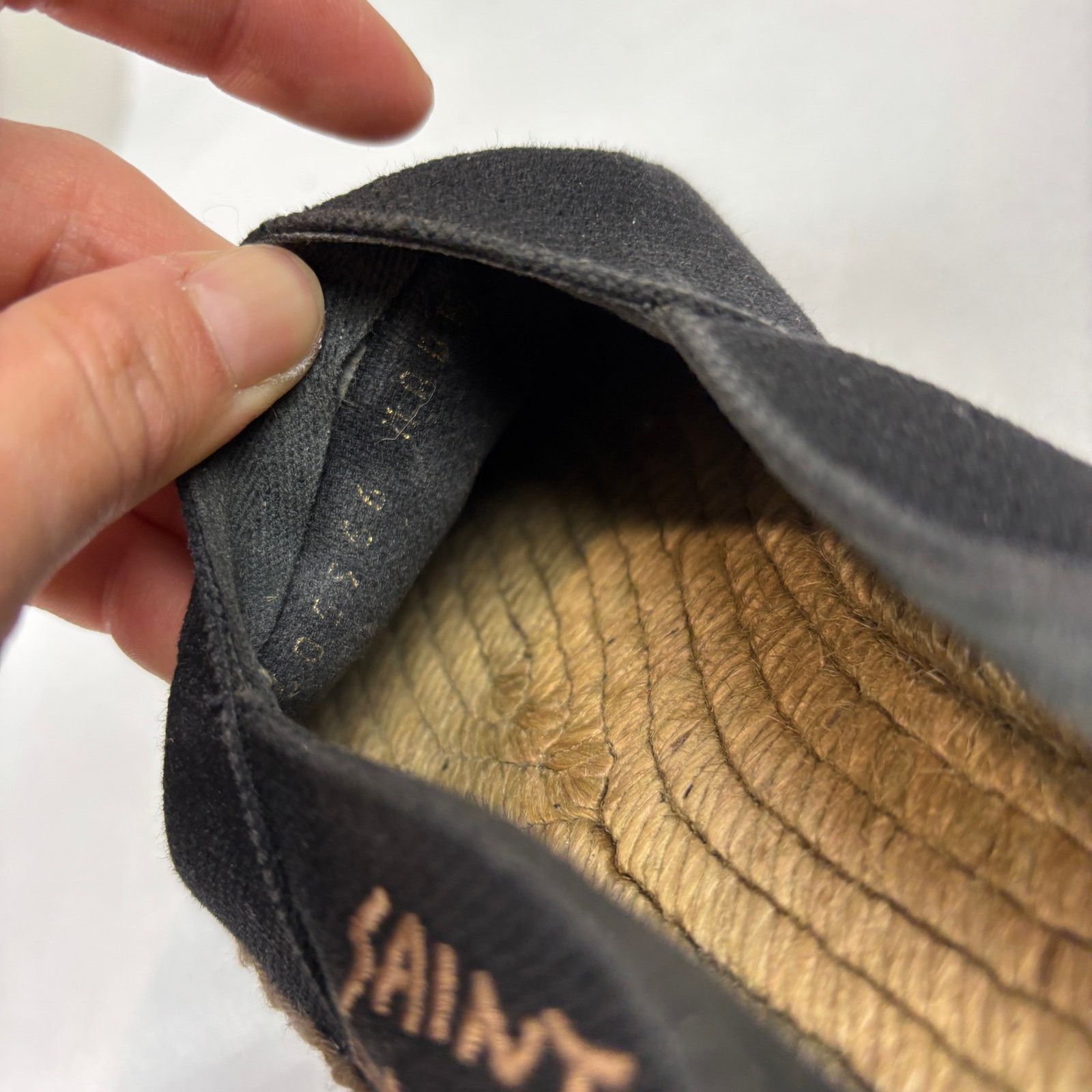 Saint Laurent Spellout Black Espadrilles Women's 7