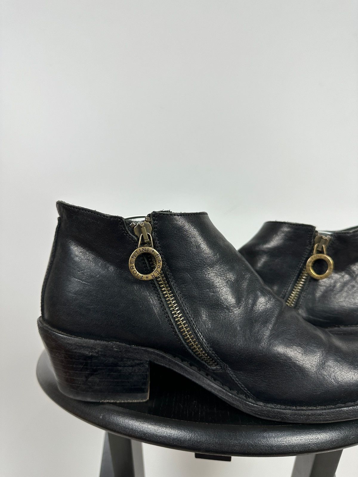 Fiorentini + Baker Fiorentini + Baker Black Leather Zip Ankle Boots Size US 8 / IT 38 - 15 Thumbnail