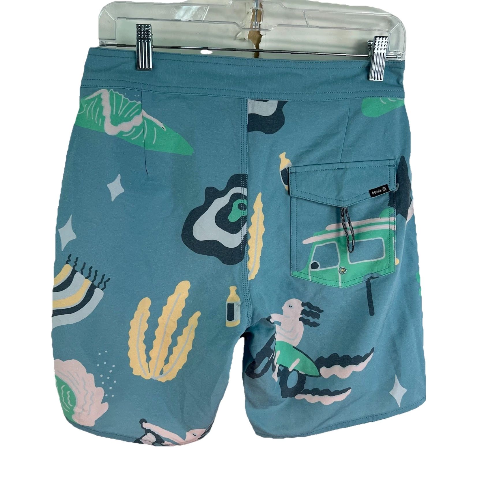 Roark ROARK The Passage Short Shorts Men’s 28 Turquoise Lined Casual Athletic Short Shorts Mens Regular Drawstring Inseam 9 in Size US 30 / EU 46 - 6 Thumbnail