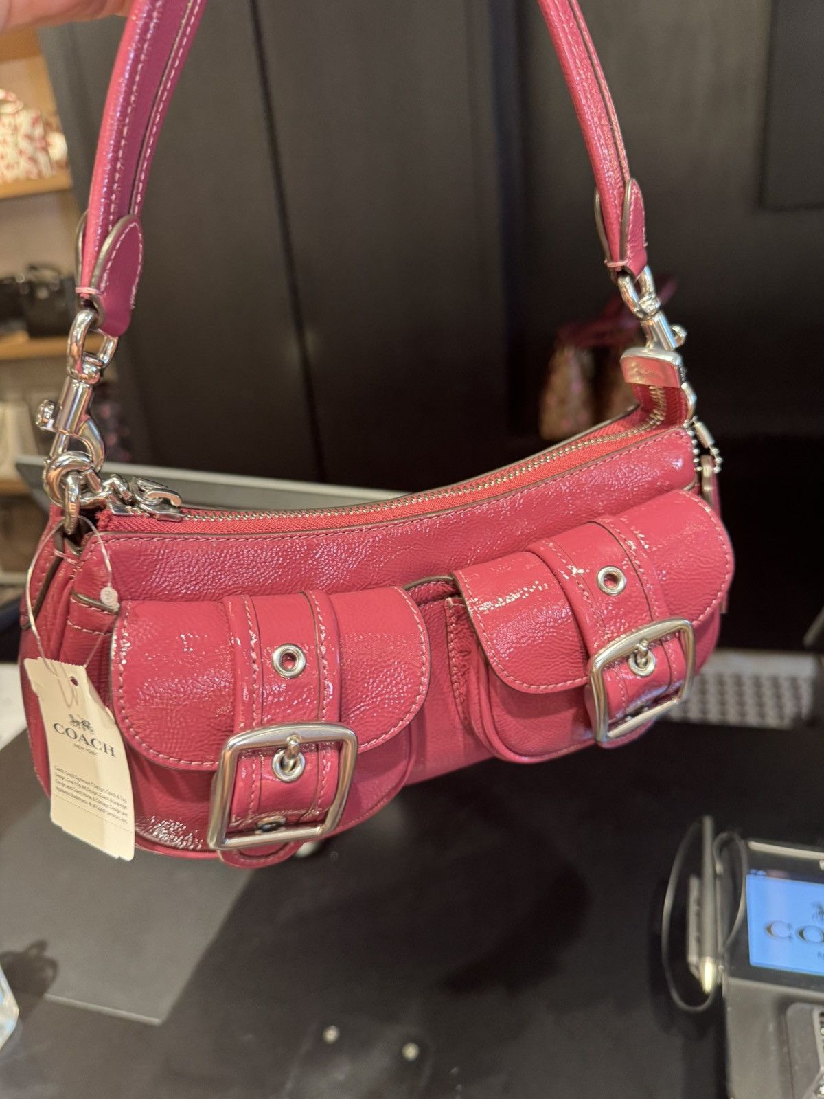 Coach NWT Coach Ashton Baguette Bag CV943-novelty leather/Pink Size ONE SIZE - 12 Thumbnail