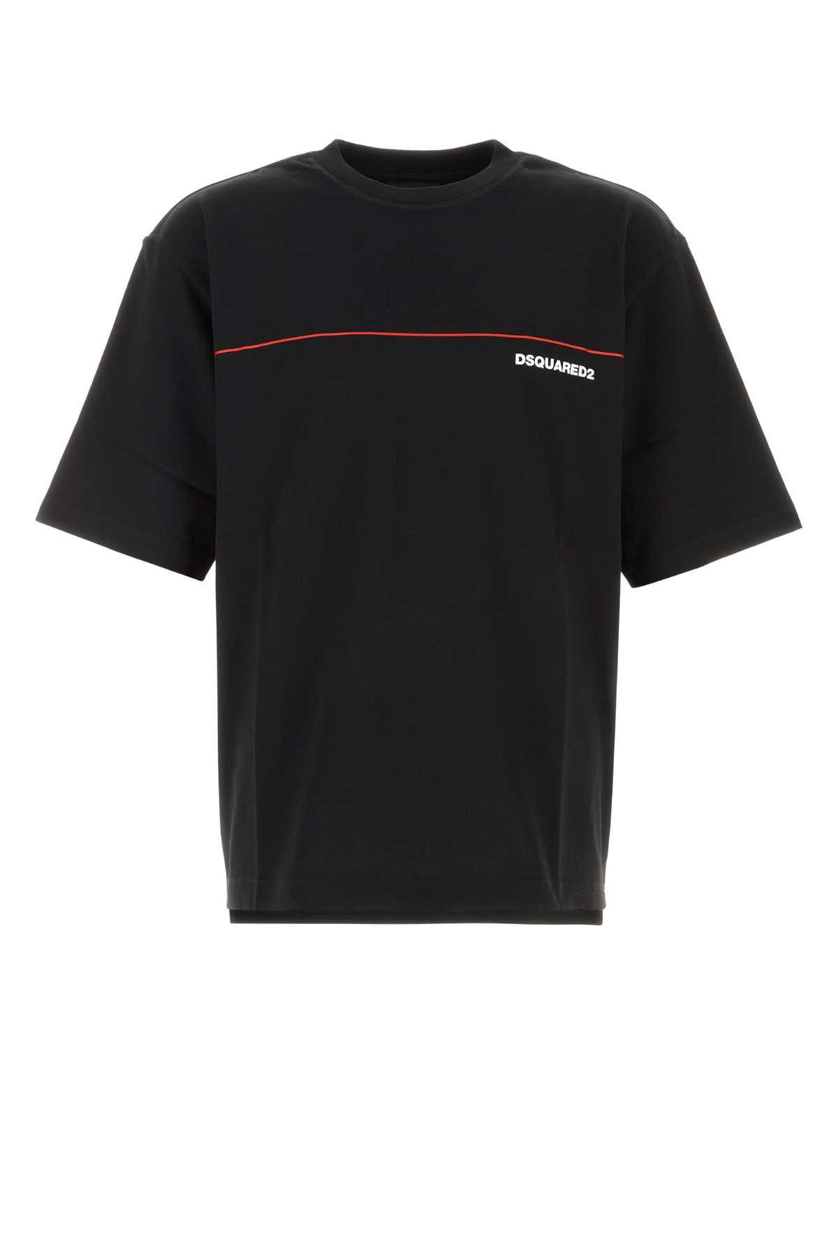 Dsquared2 Black Cotton Oversize T-Shirt Size US L / EU 52-54 / 3 - 1 Thumbnail
